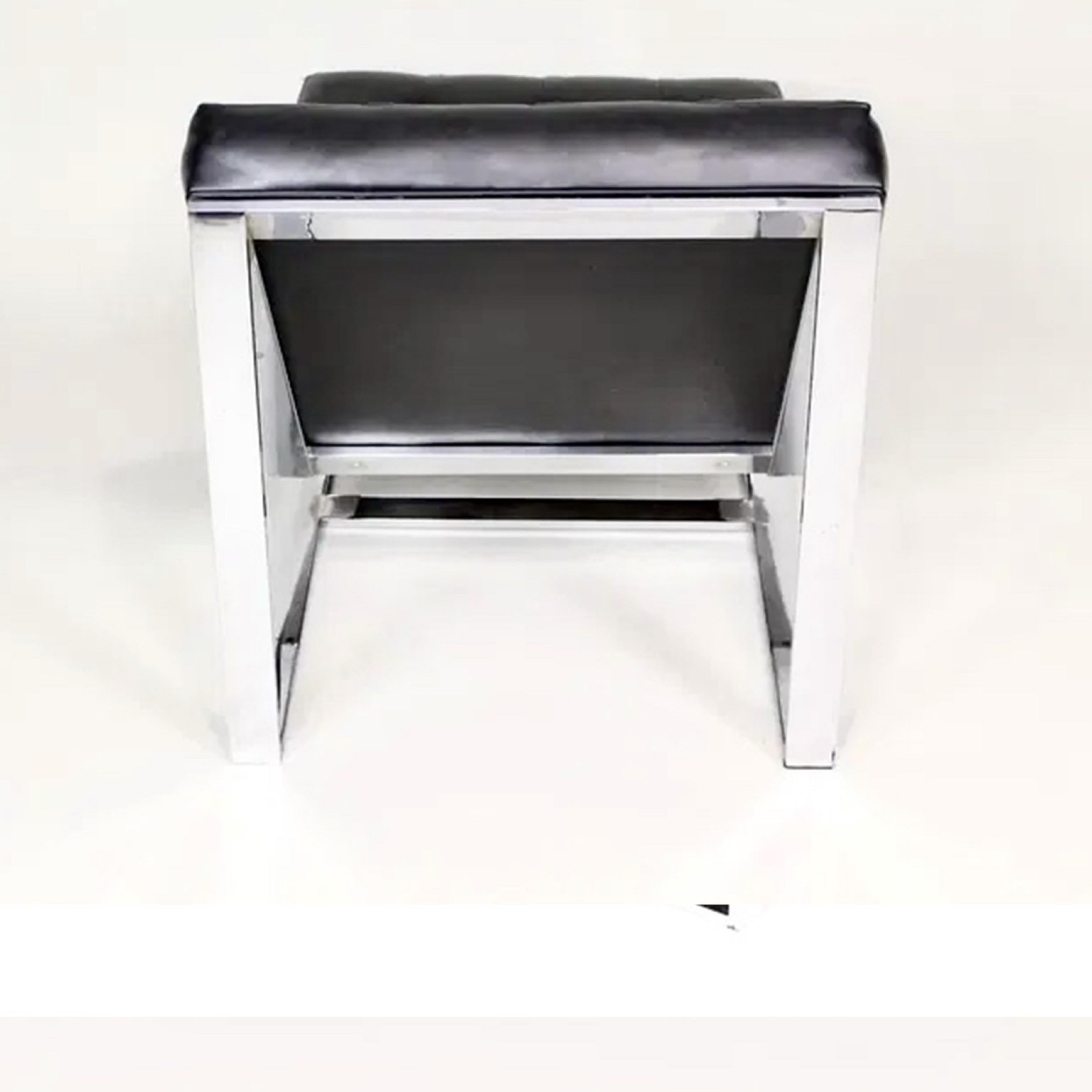 Milo Baughman EZ Rider Lounge Chair, Black Leather, Thayer Coggin, 1969. In Good Condition For Sale In Brooklyn, NY