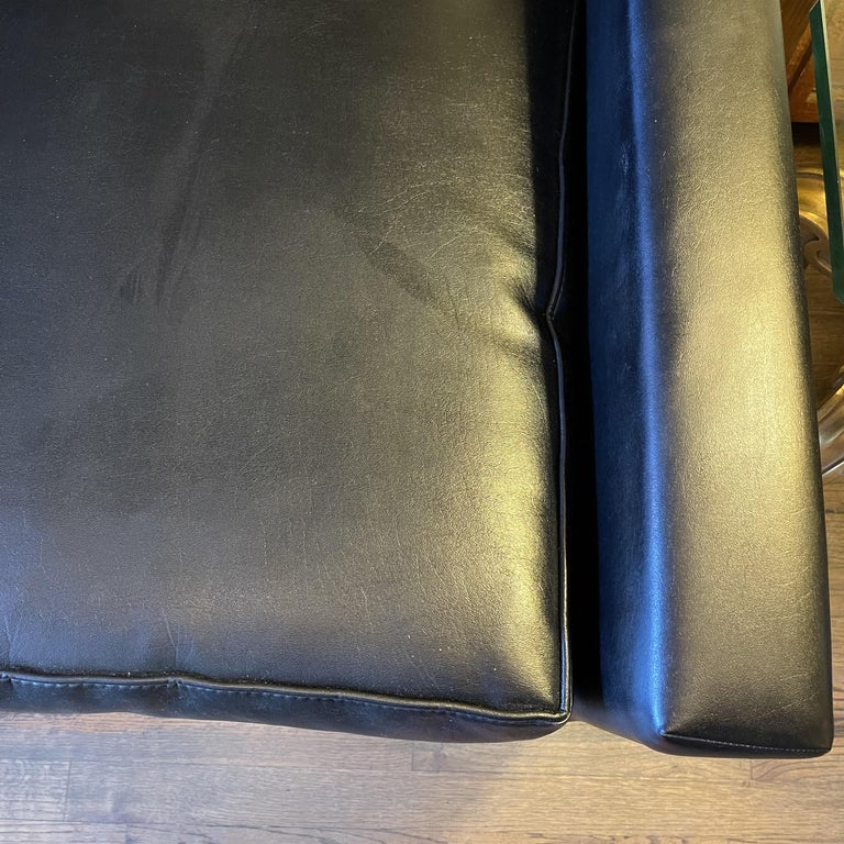 Milo Baughman For Thayer Coggin Black Naugahyde Sofa For Sale 4