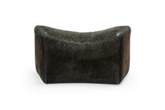 Milo Baughman for Thayer Coggin Black Upholstered Saddle Ottoman