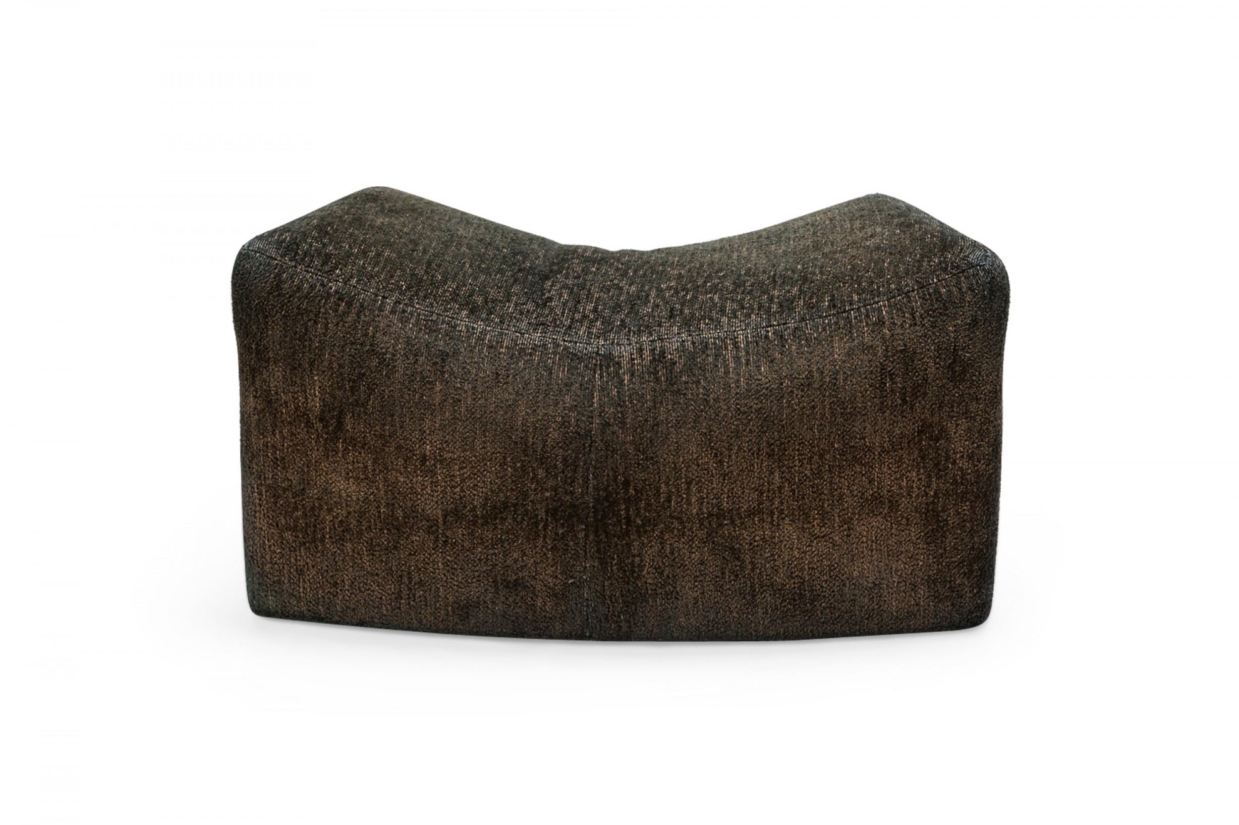 Milo Baughman for Thayer Coggin Black Upholstered Saddle Ottoman In Good Condition For Sale In New York, NY