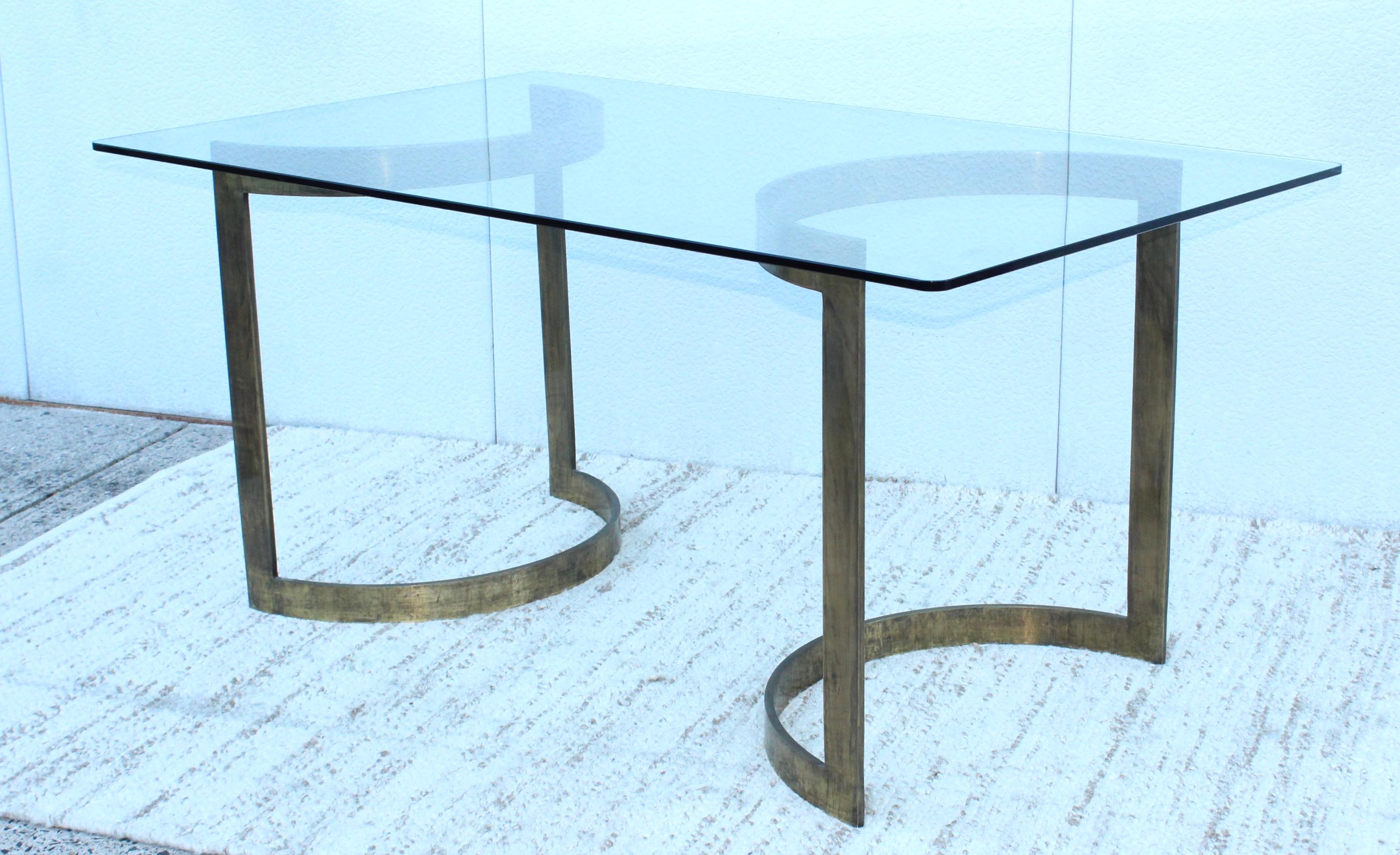 Mid-Century Modern Attributed to Milo Baughman for Thayer Coggin Bronze and Glass Dining Table