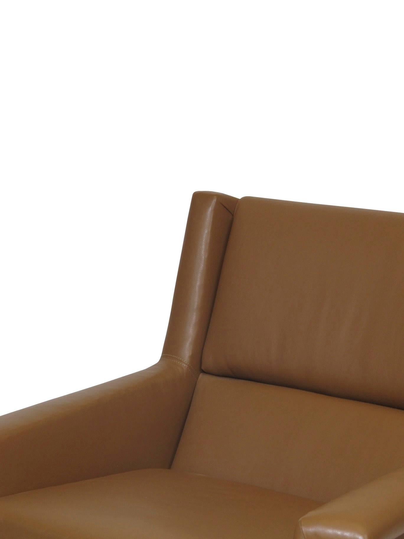 Mid-Century Modern Milo Baughman for Thayer Coggin Brown Leather Lounge Chair