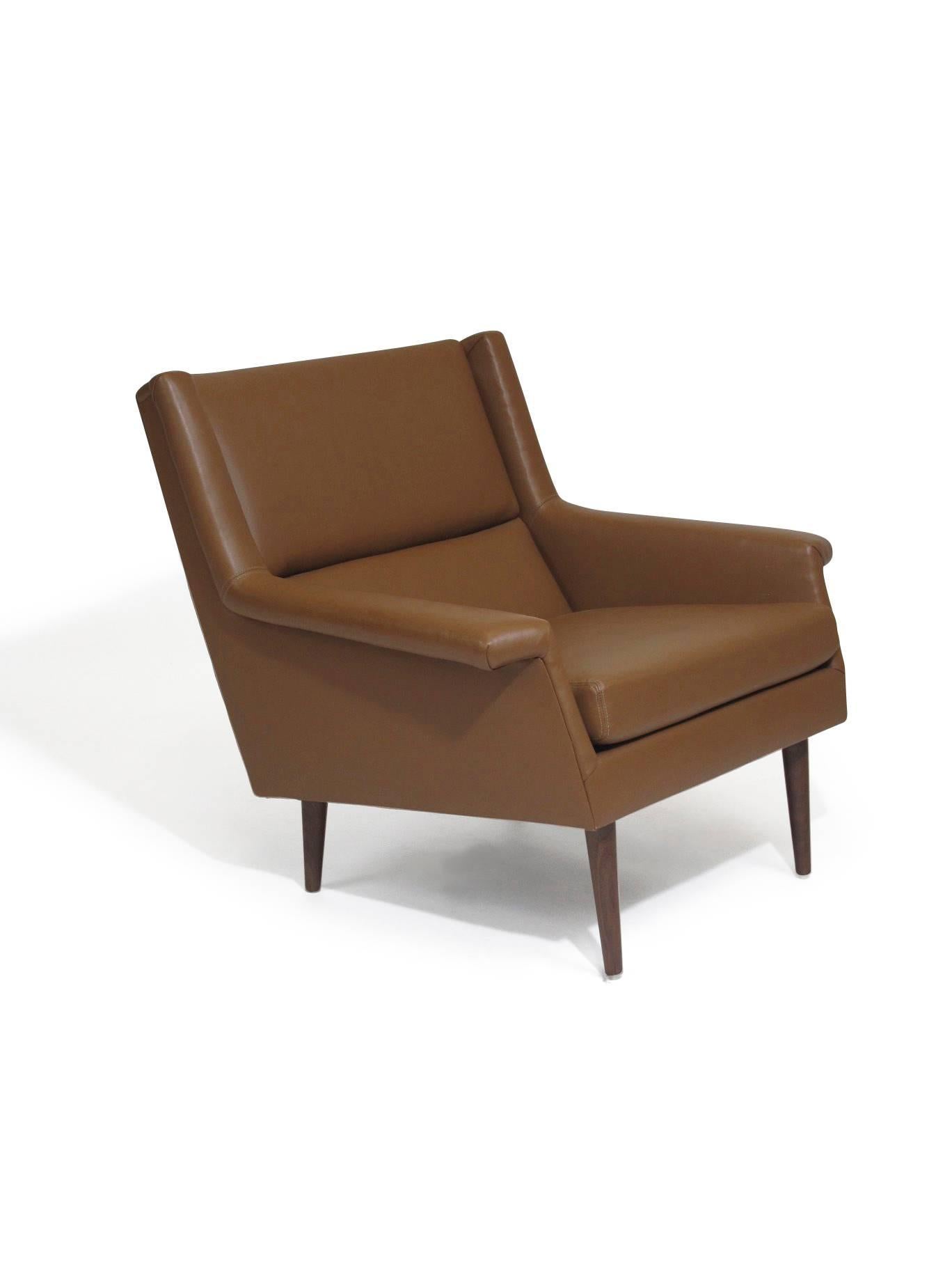 Milo Baughman for Thayer Coggin Brown Leather Lounge Chair In Excellent Condition In Oakland, CA
