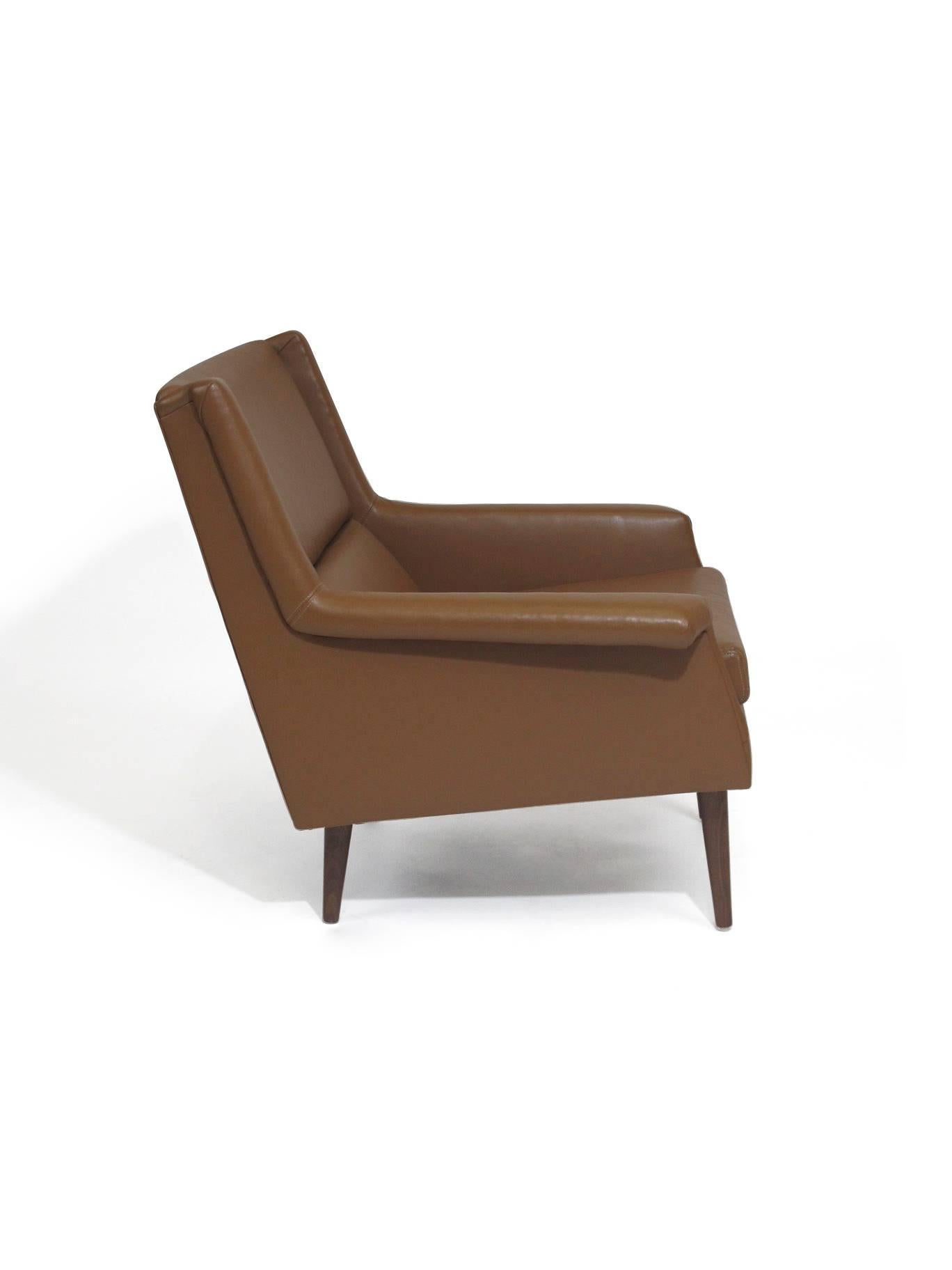 20th Century Milo Baughman for Thayer Coggin Brown Leather Lounge Chair