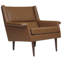 Milo Baughman for Thayer Coggin Brown Leather Lounge Chair