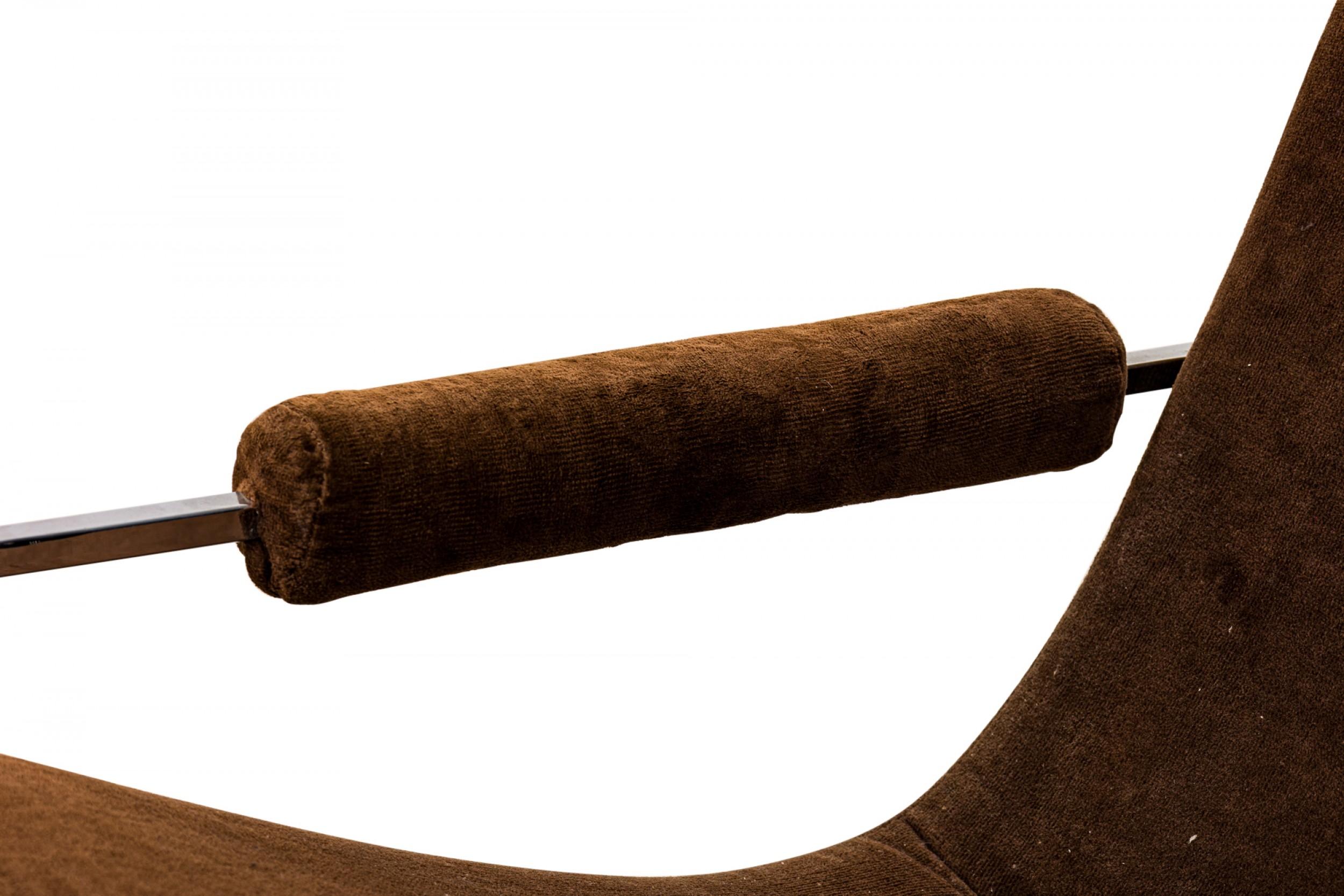 Milo Baughman para Thayer Coggin Sillón / Lounge Scoop tapizado en marrón en venta 1