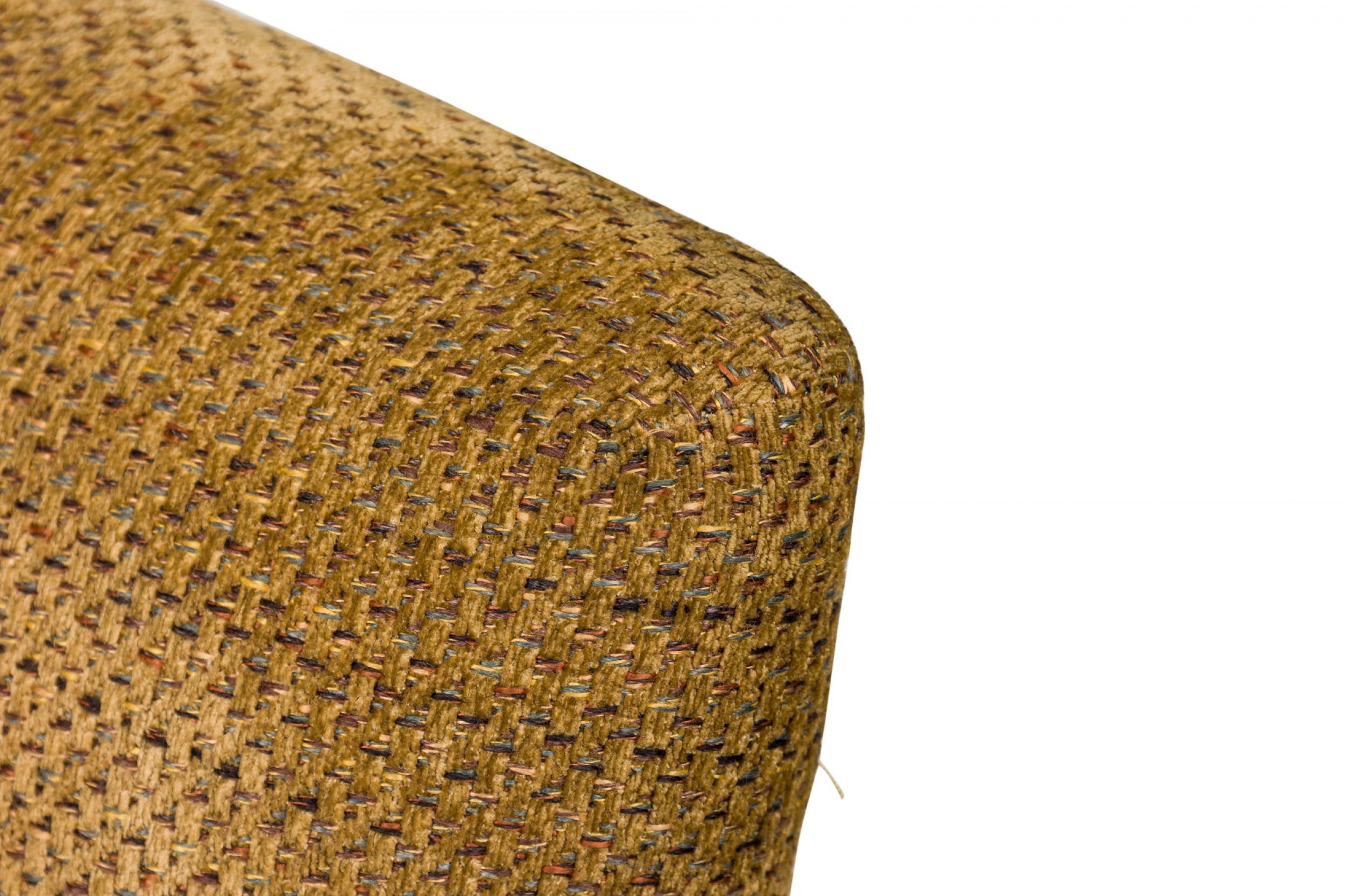 American Milo Baughman for Thayer Coggin Brown Woven Fabric 'Captain' Dining Side Chair For Sale