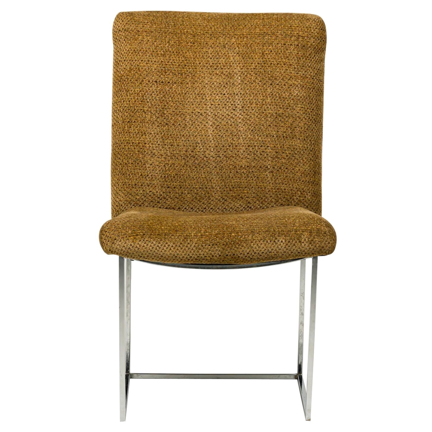 Milo Baughman para Thayer Coggin Silla auxiliar de comedor "Captain" de tejido marrón en venta
