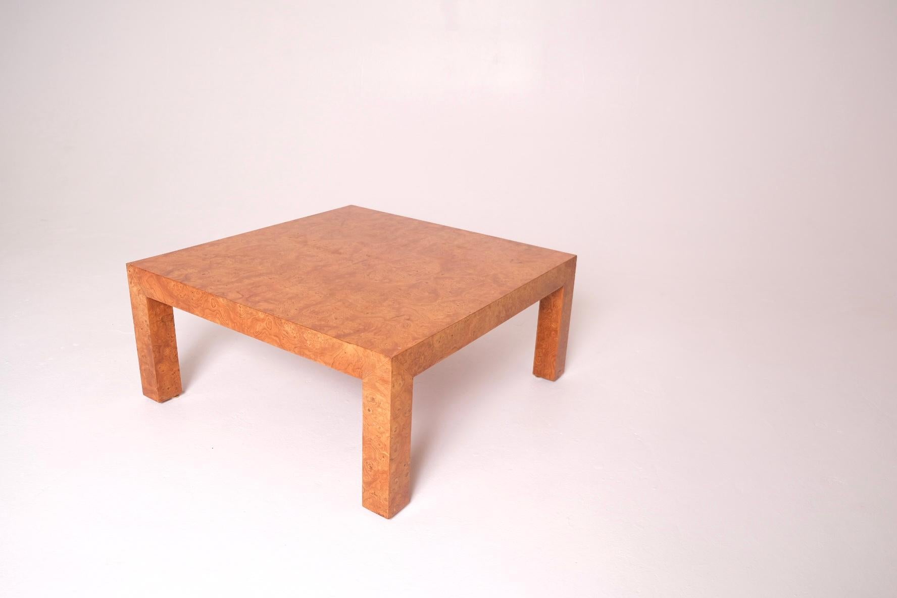 Table basse Parsons en bois de ronce, Milo Baughman pour Thayer Coggin, années 1970 en vente 1