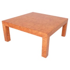 Milo Baughman for Thayer Coggin Burl Wood Parsons Coffee Table, 1970's