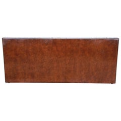 Milo Baughman for Thayer Coggin Burled Maple Queen Size Headboard, 1970s