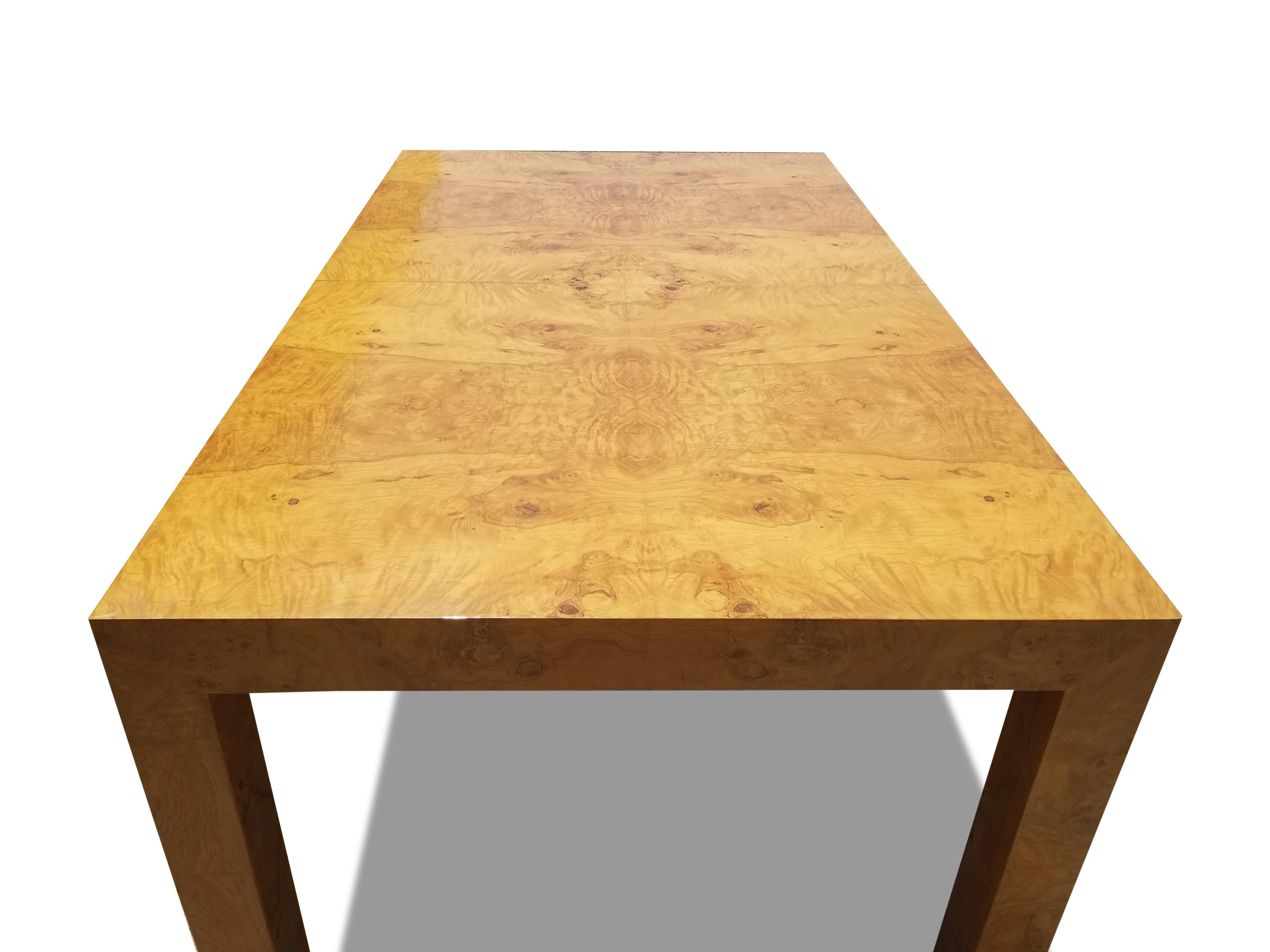 American Milo Baughman for Thayer Coggin Burlwood Dining Table
