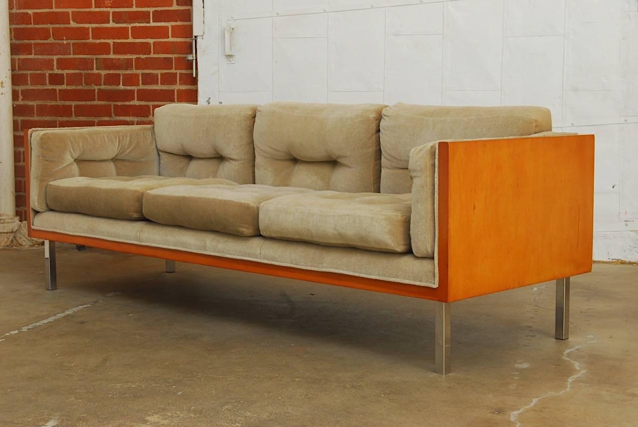 Milo Baughman for Thayer Coggin Case Sofa with Mohair 4