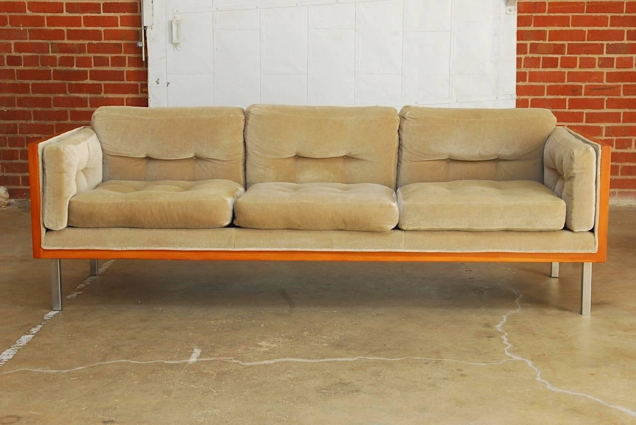 Mid-Century Modern Milo Baughman for Thayer Coggin Case Sofa with Mohair