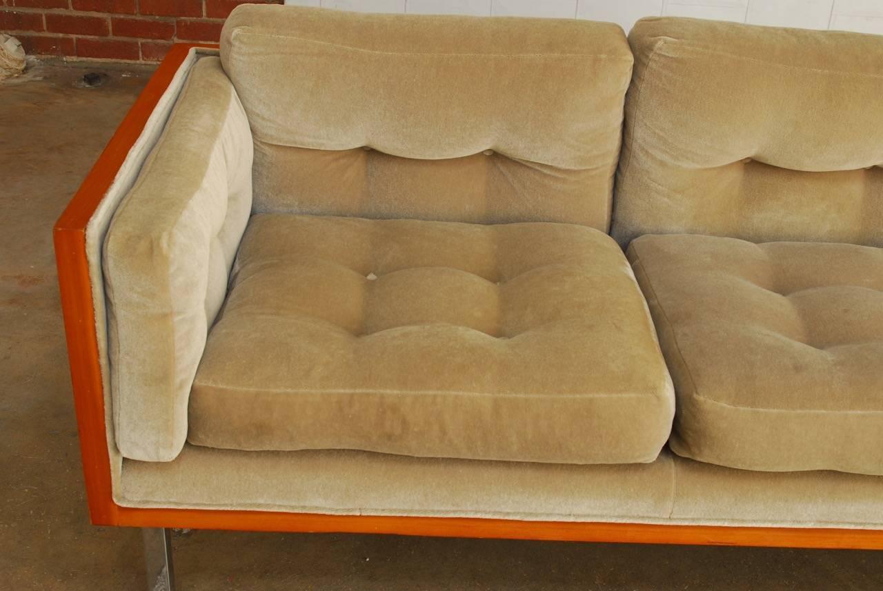 Hand-Crafted Milo Baughman for Thayer Coggin Case Sofa with Mohair