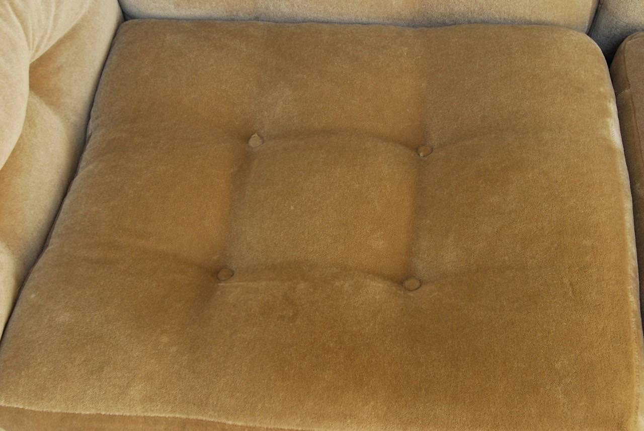 Velvet Milo Baughman for Thayer Coggin Case Sofa with Mohair