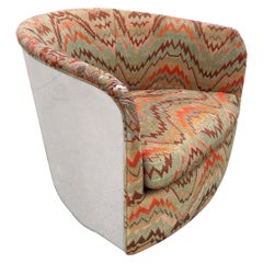 Milo Baughman for Thayer Coggin Chrome Barrel Swivel Chair