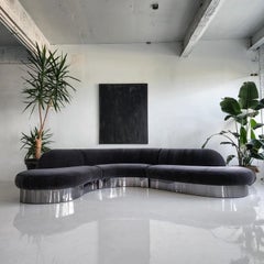 Milo Baughman for Thayer Coggin Chrome Base Sofa