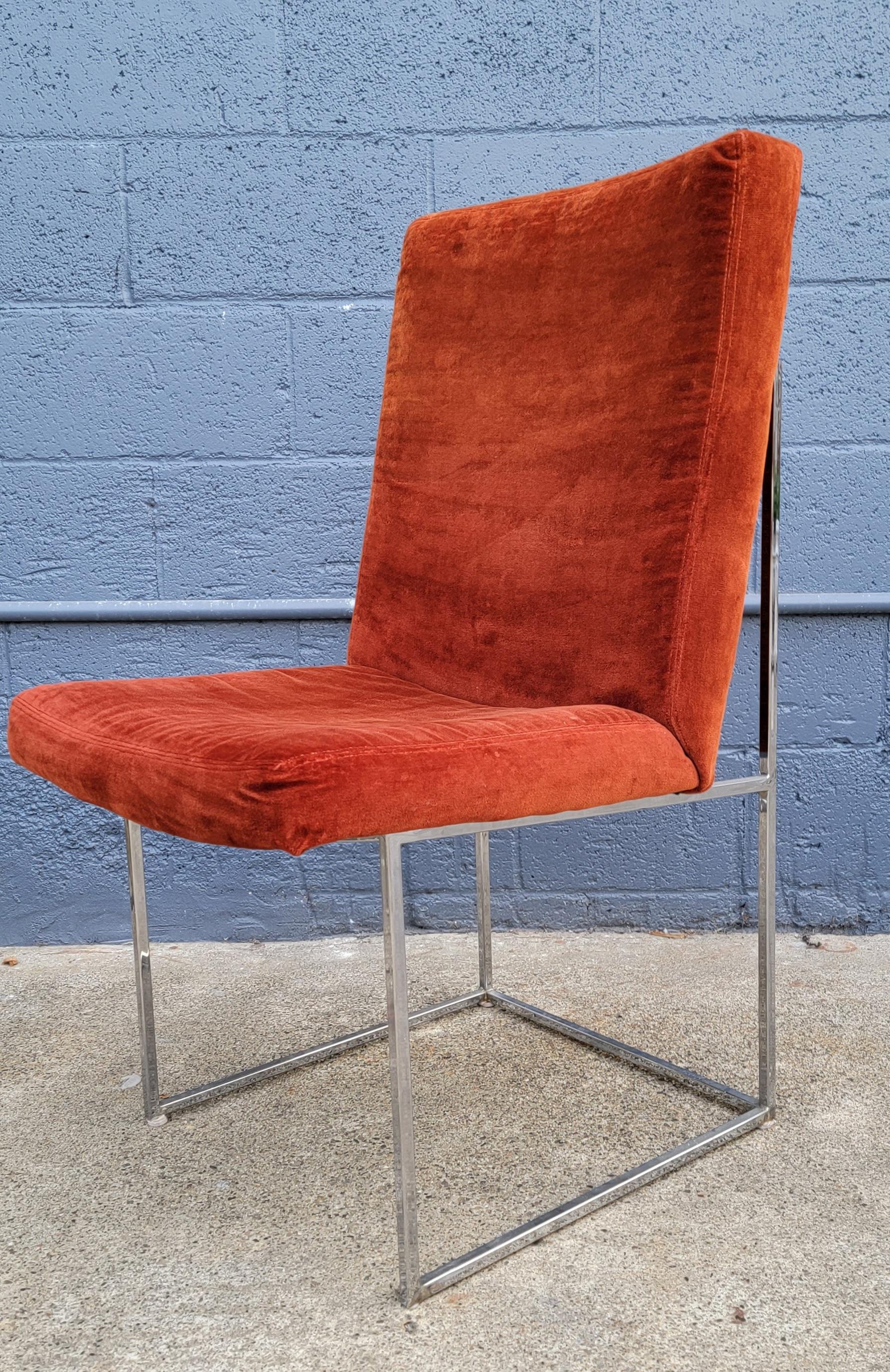 Milo Baughman for Thayer Coggin Chrome Dining Chairs In Good Condition In Fulton, CA