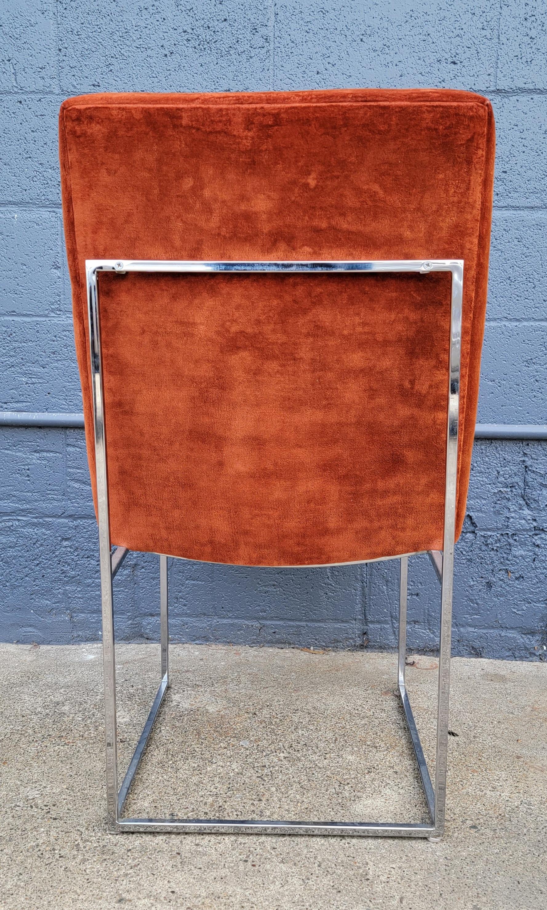 20th Century Milo Baughman for Thayer Coggin Chrome Dining Chairs