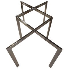 Milo Baughman for Thayer Coggin Chrome Dining Table Criss Cross X Vintage