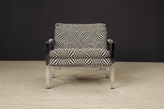 Fauteuil de bar plat chromé Milo Baughman pour Thayer Coggin, vers 1966, signé