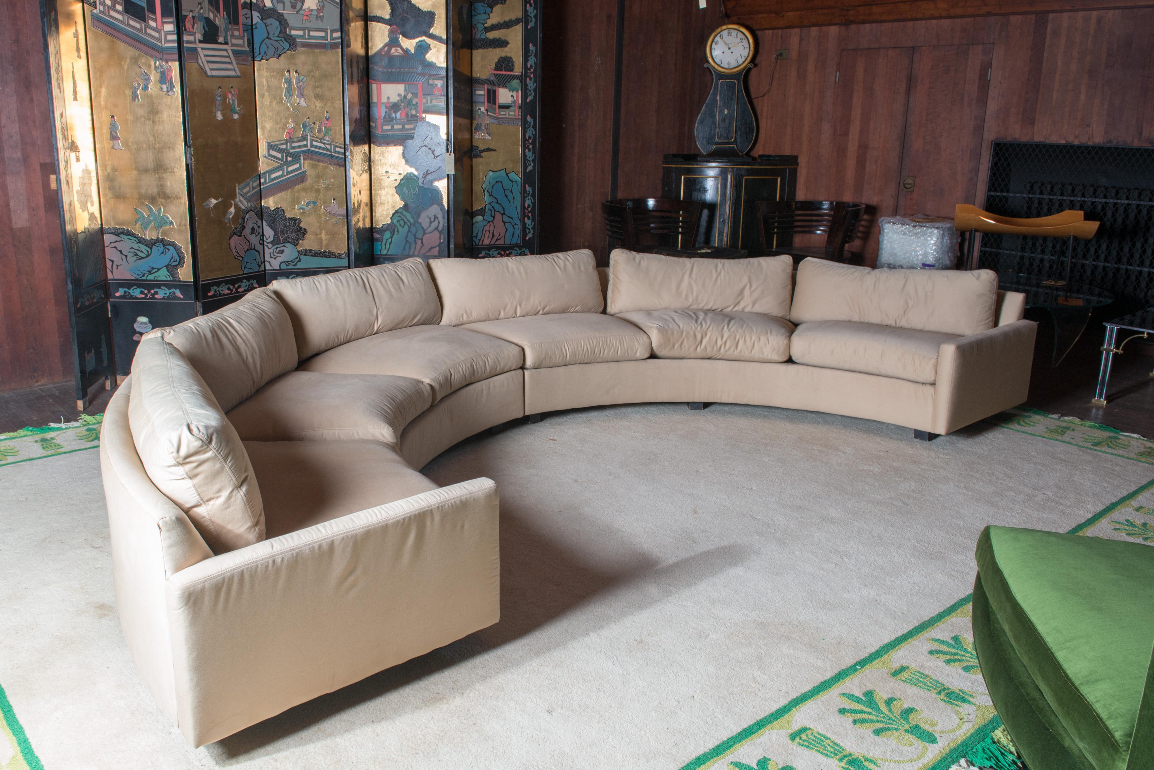Mid-Century Modern Milo Baughman for Thayer Coggin Circular Sectional Sofa For Sale