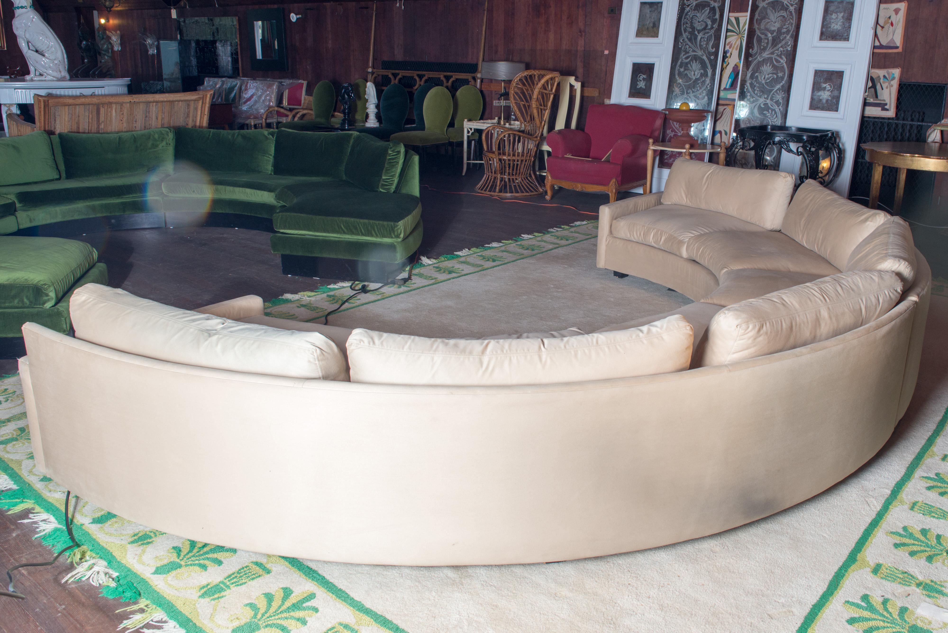 Mid-Century Modern Milo Baughman for Thayer Coggin Circular Sectional Sofa For Sale