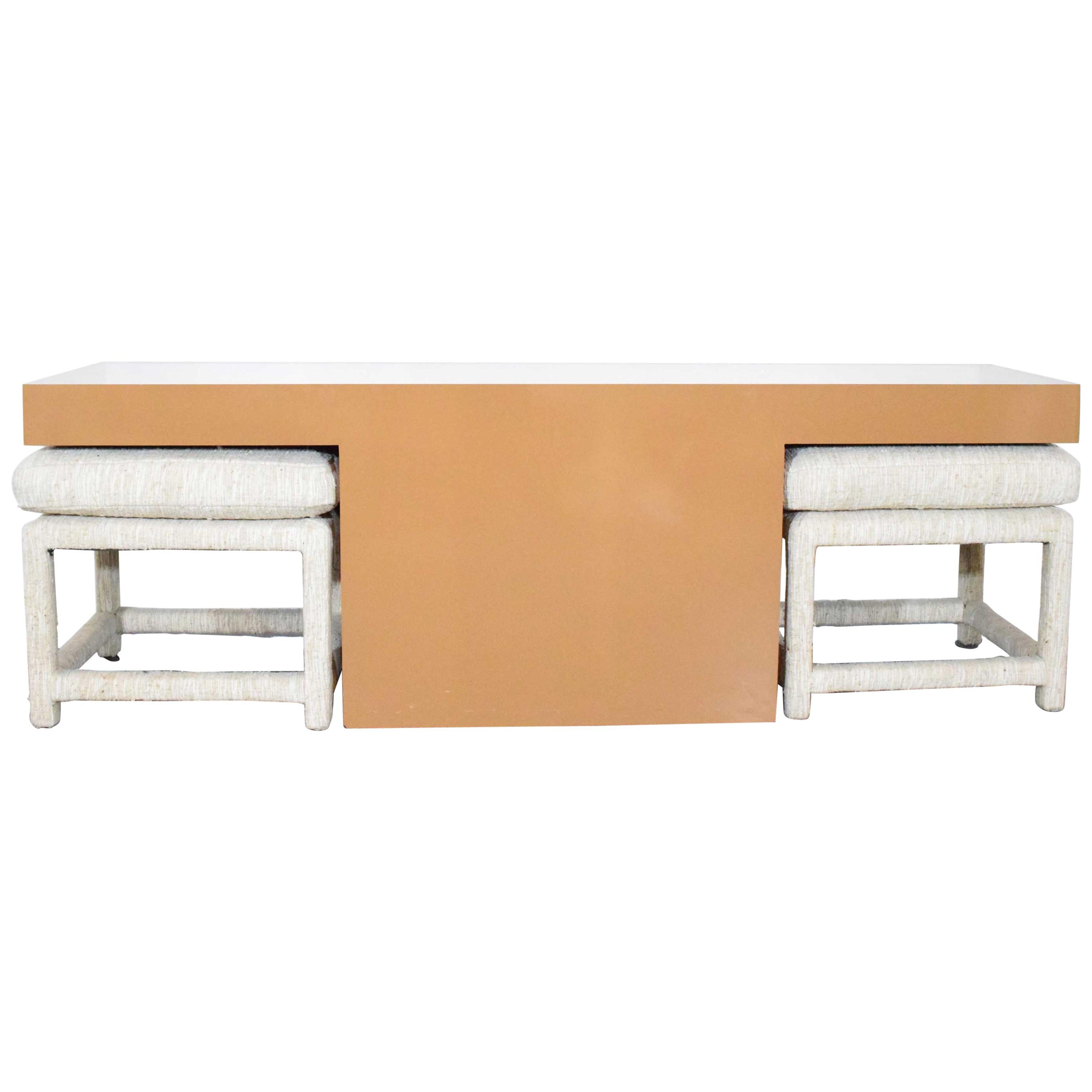 Milo Baughman for Thayer Coggin Console Table with Benches