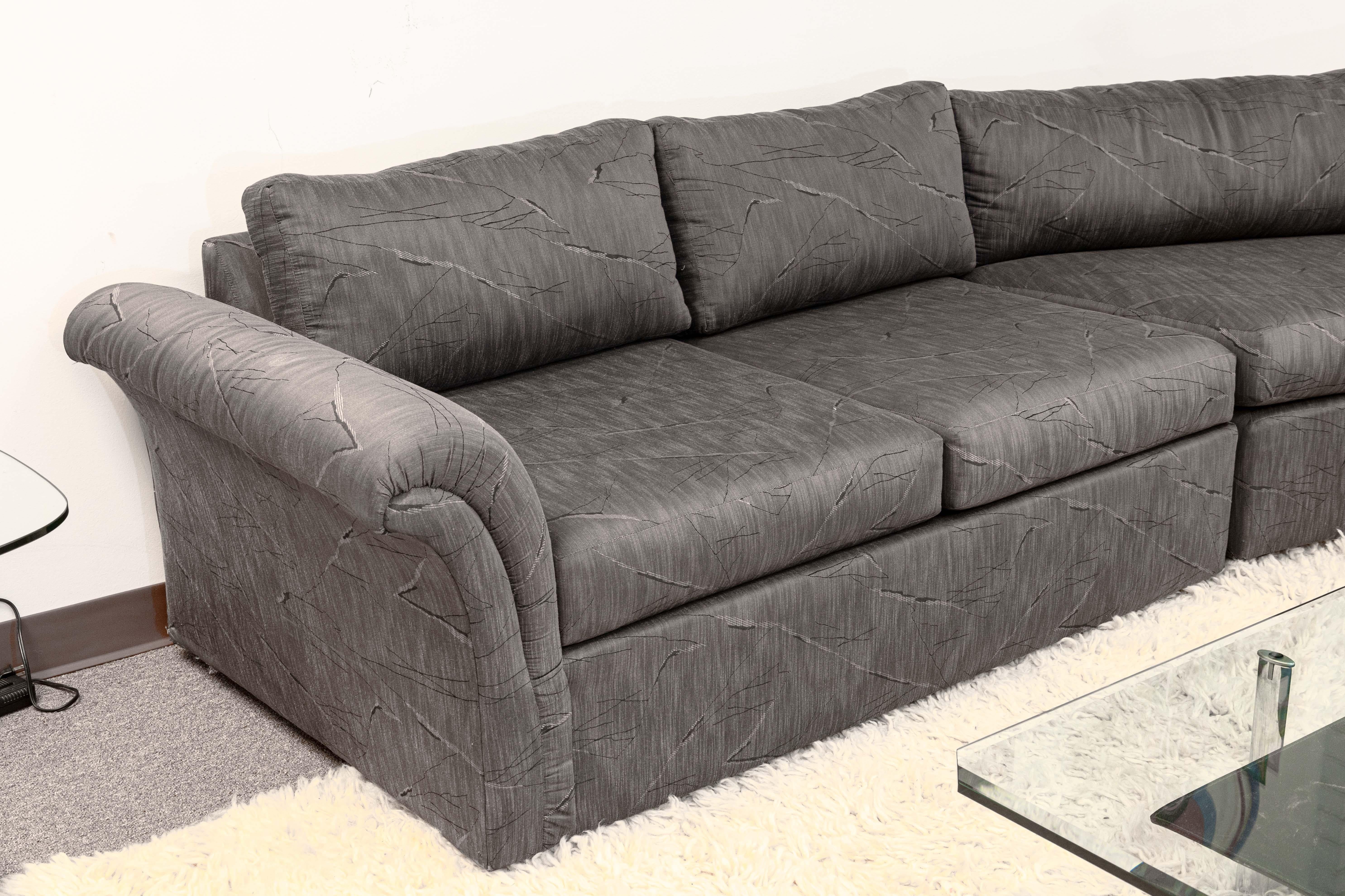 Américain Milo Baughman for Thayer Coggin Contemporary Modern Curved 3 pc Sectional Sofa (Canapé sectionnel 3 pièces) en vente