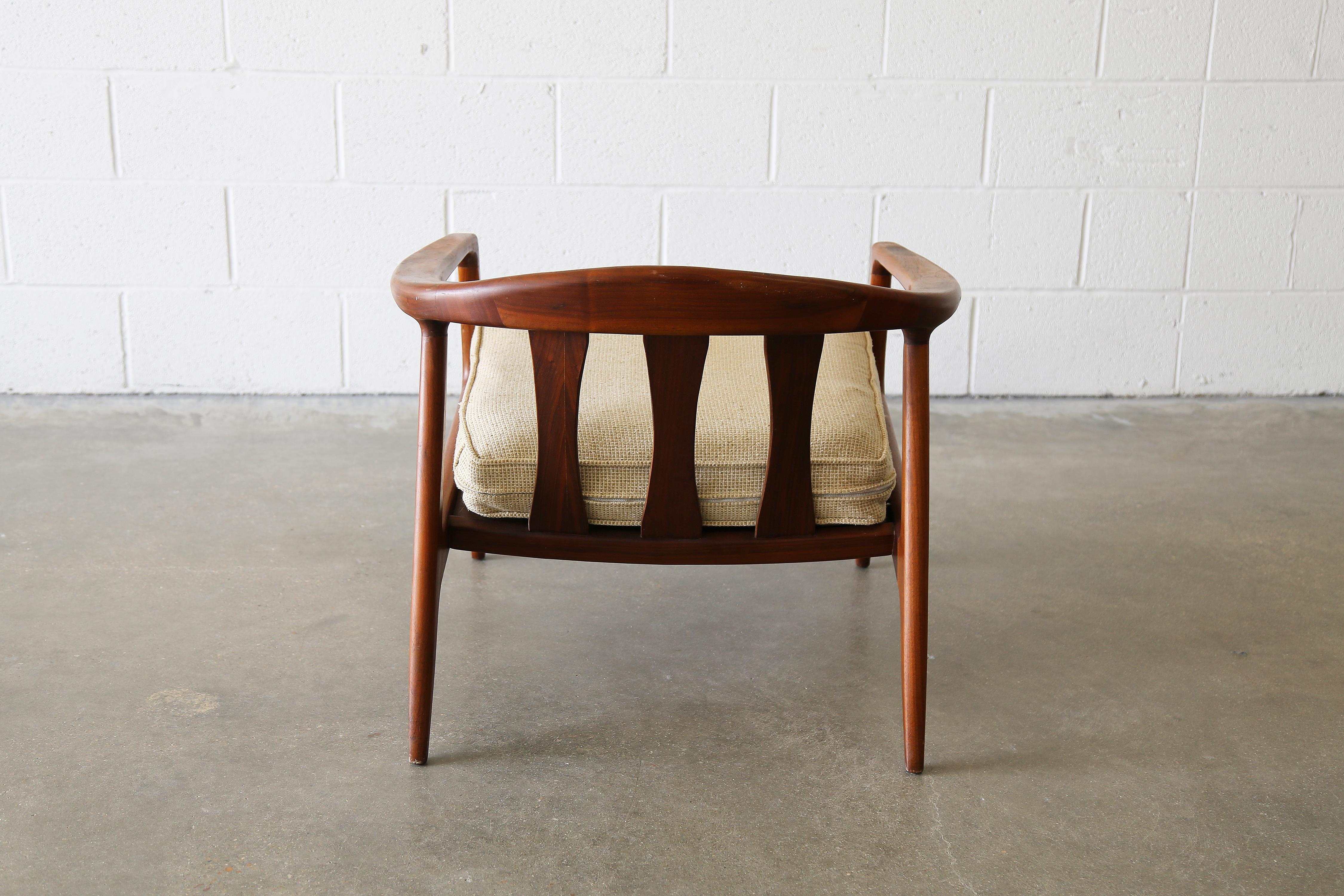 Mid-20th Century Milo Baughman for Thayer Coggin Cooper lounge Chair Solid Walnut