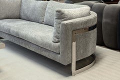 Milo Baughman for Thayer Coggin Curved Chrome Floating Cantilever Sofa