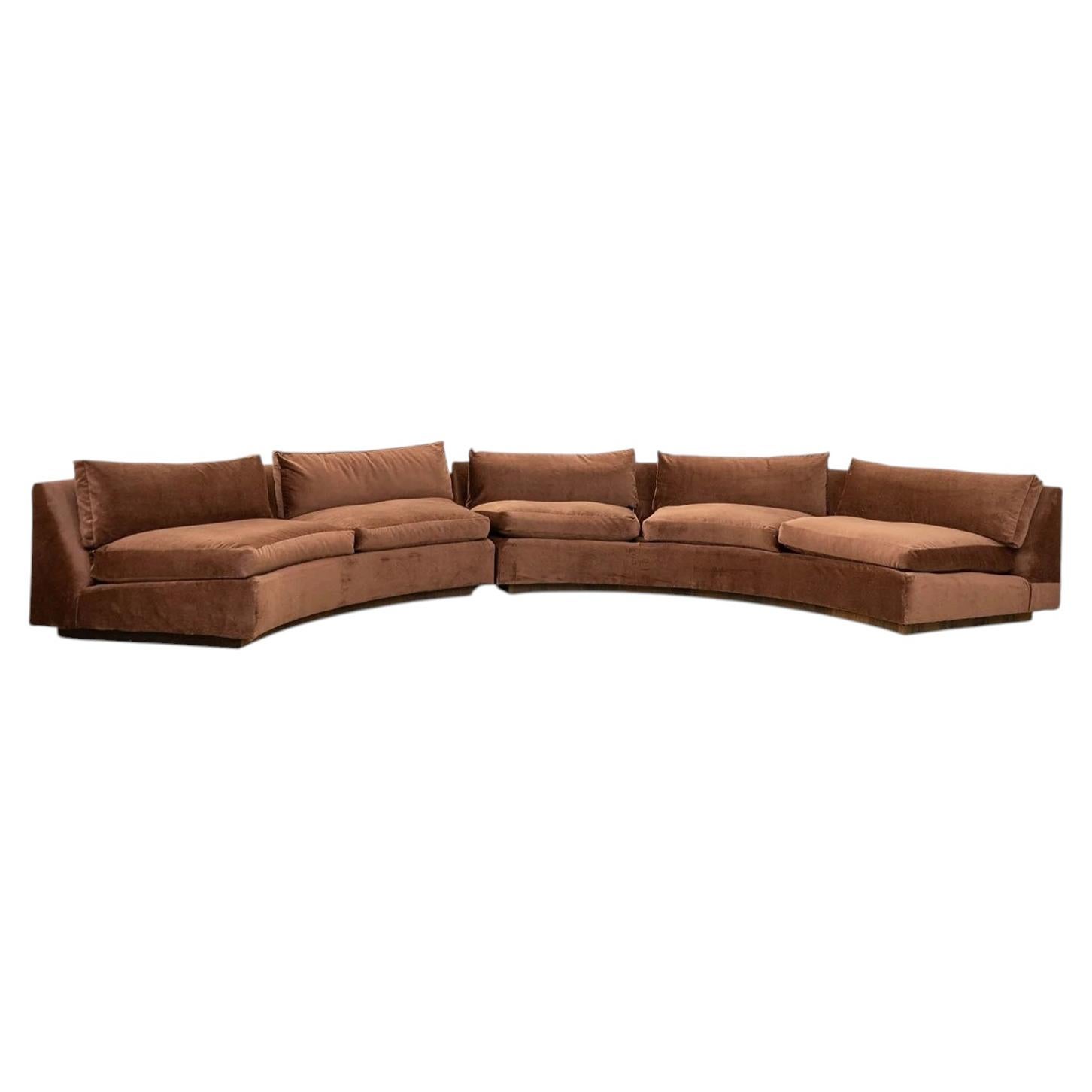 Milo Baughman for Thayer Coggin Curved Sectional Sofa Newly Reupholstered