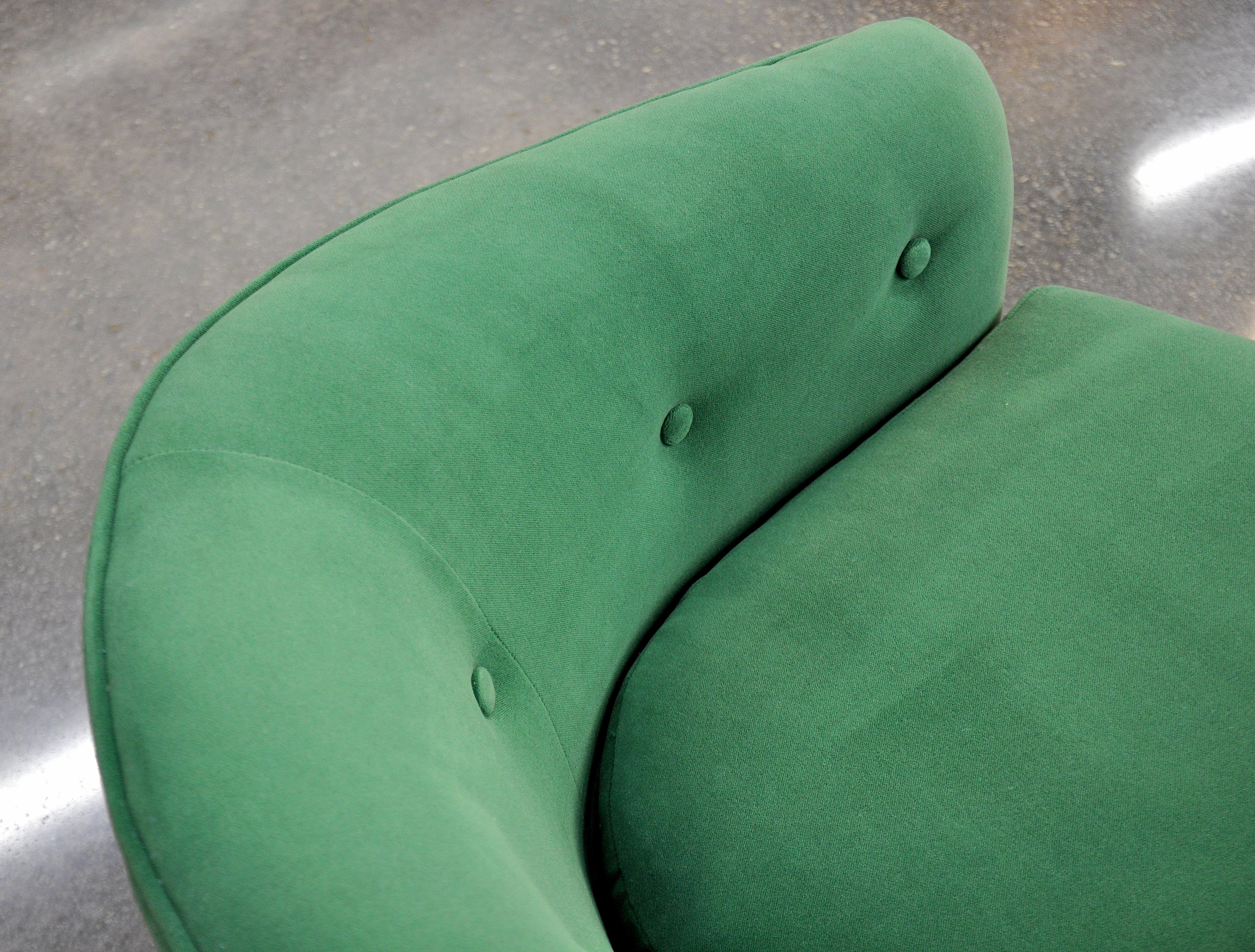 Milo Baughman for Thayer Coggin Emerald Green Velvet Swivel Lounge Chair 2
