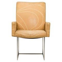 Vintage Milo Baughman for Thayer Coggin Fabric Upholstered 'Captain' Dining Armchair