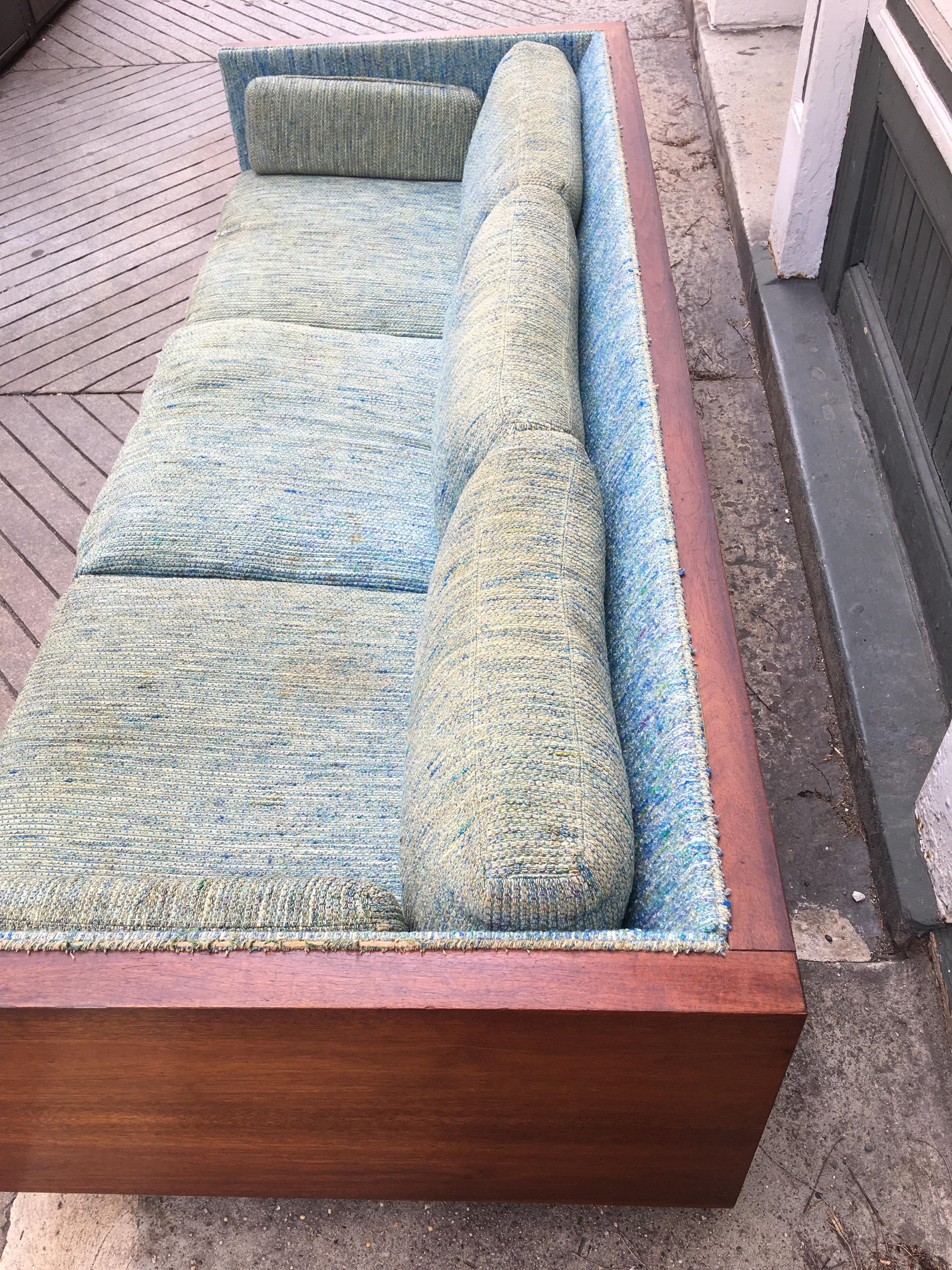 Walnut Shell Floating Sofa by Charlton In Good Condition In Philadelphia, PA