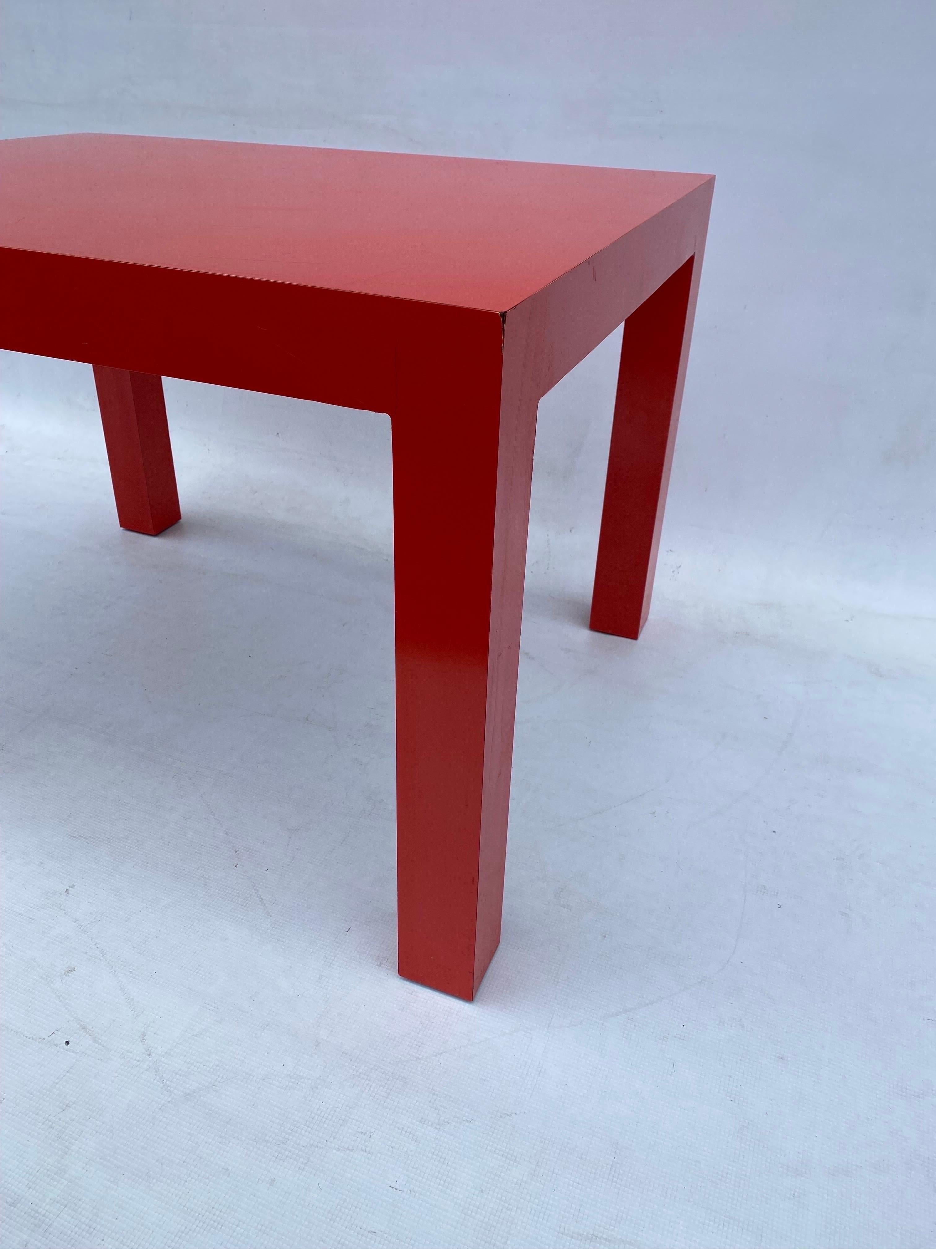 Milo Baughman for Thayer Coggin Formica Red Side Coffee Table 1960s Mid Century For Sale 4