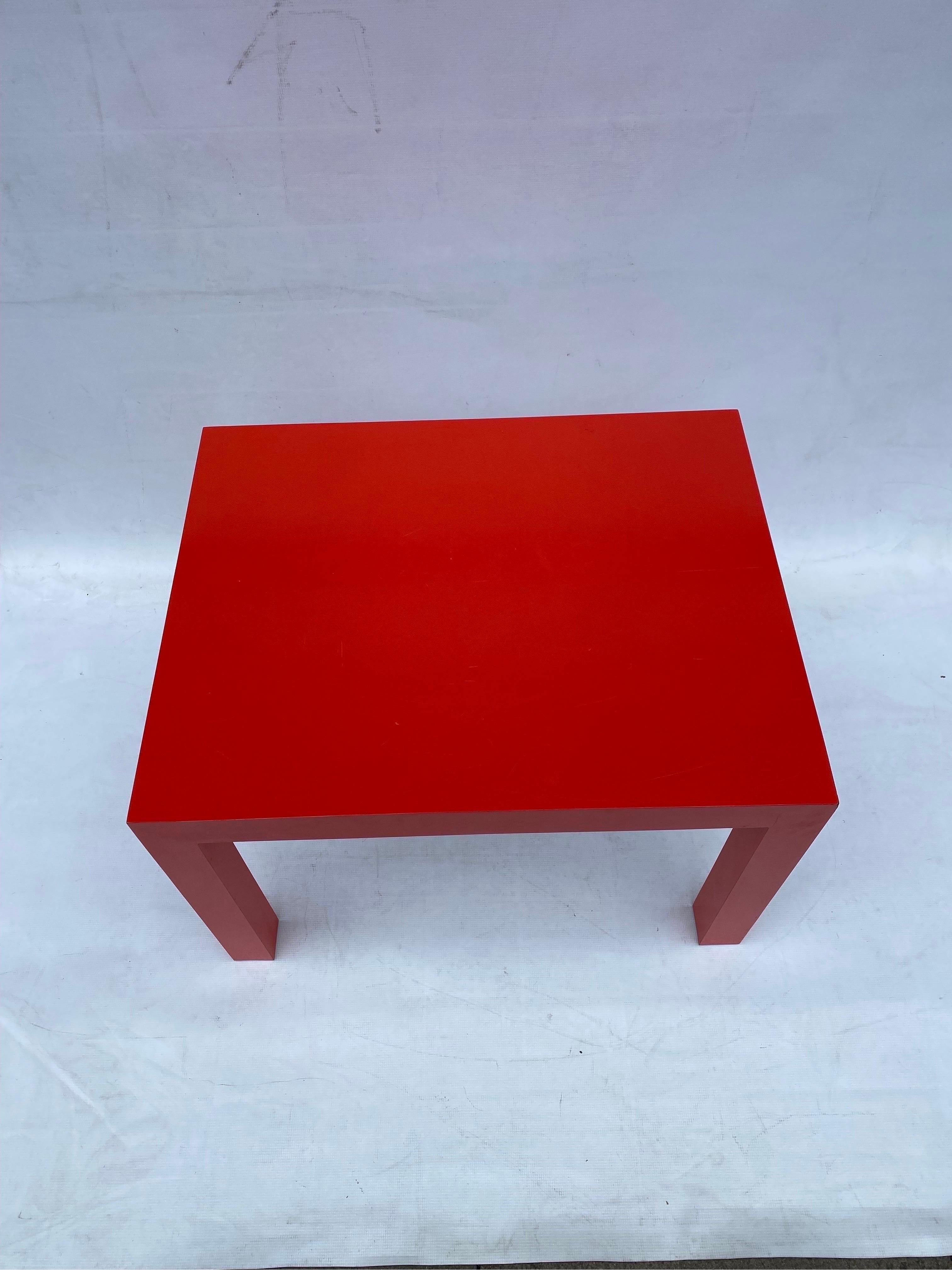 Mid-Century Modern Milo Baughman for Thayer Coggin Formica Red Side Coffee Table 1960s Mid Century  For Sale
