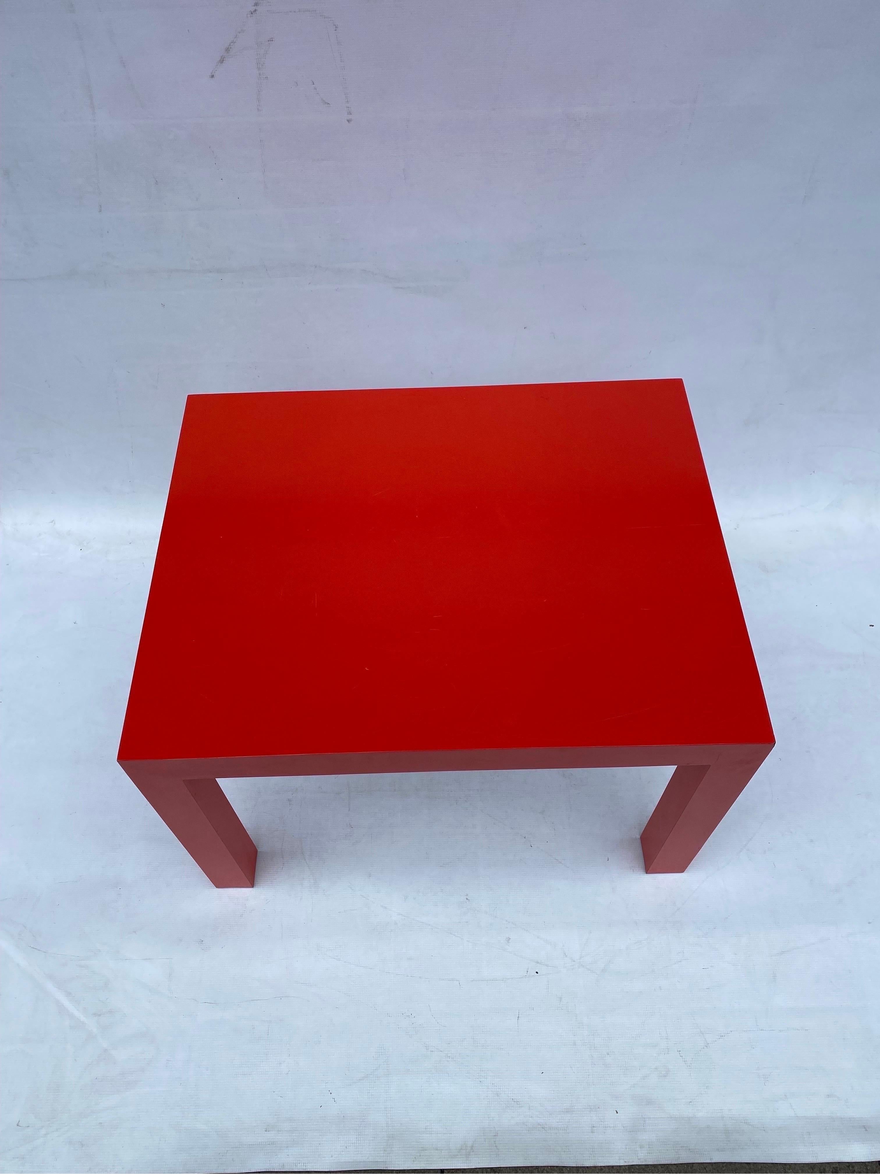 Mid-Century Modern Milo Baughman for Thayer Coggin Formica Red Side Coffee Table 1960s Mid Century For Sale