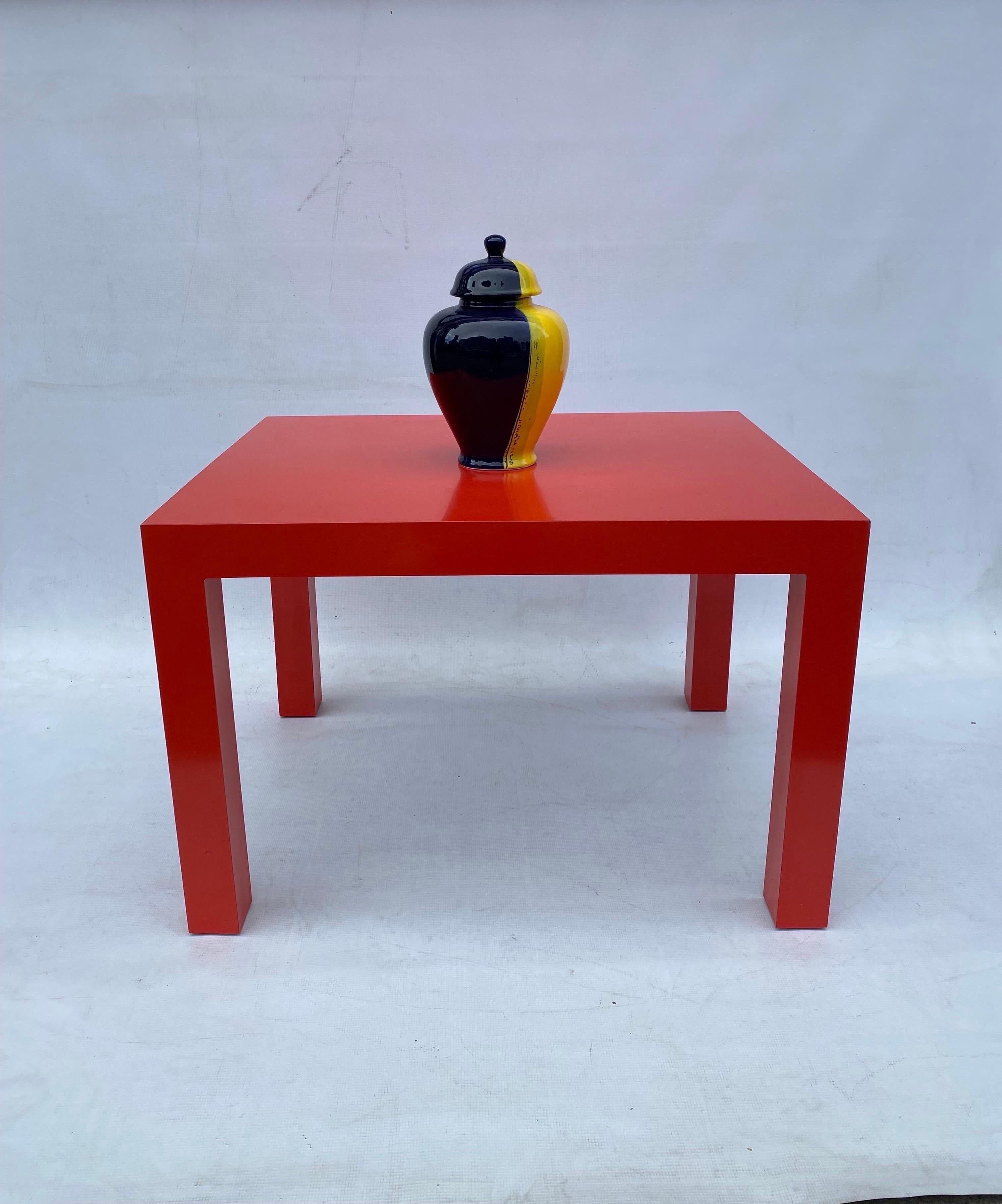 American Milo Baughman for Thayer Coggin Formica Red Side Coffee Table 1960s Mid Century  For Sale