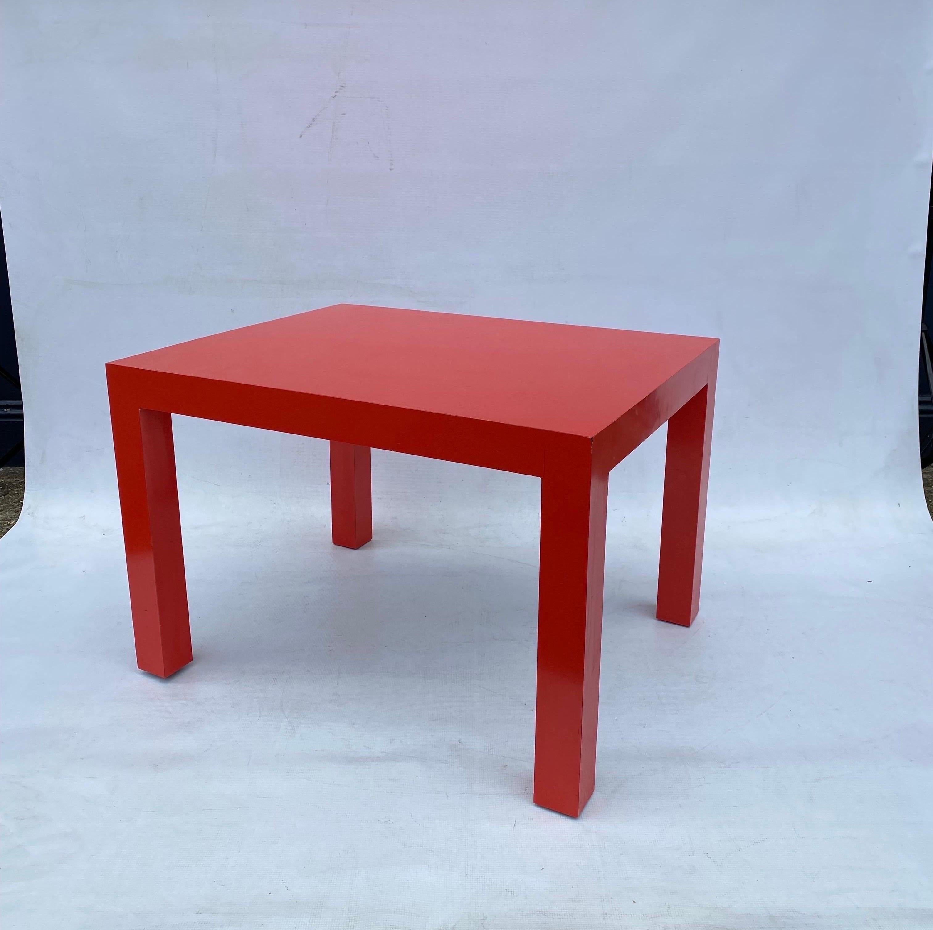 Milo Baughman for Thayer Coggin Formica Red Side Coffee Table 1960s Mid Century  In Good Condition For Sale In London, GB