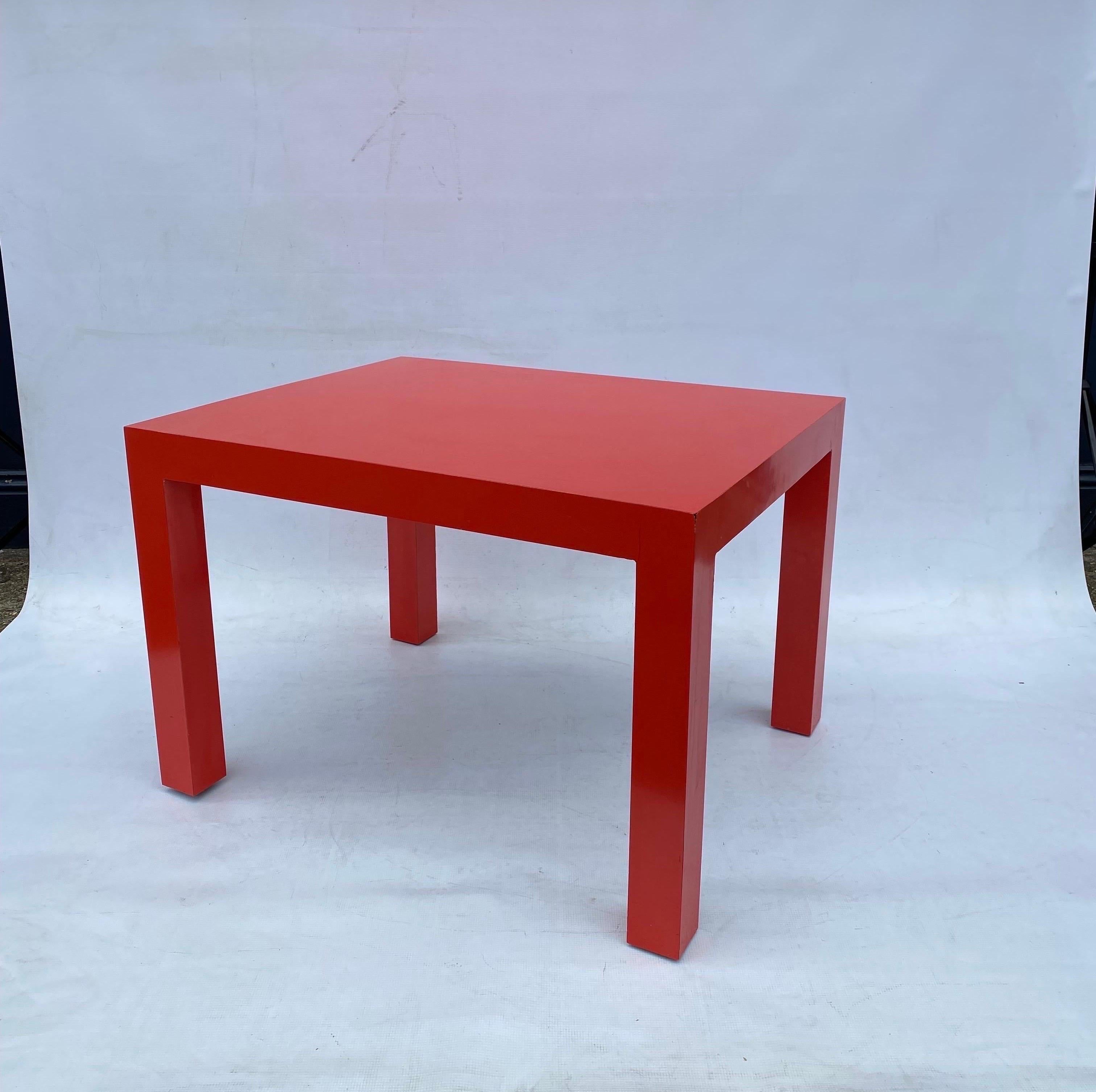 Milo Baughman for Thayer Coggin Formica Red Side Coffee Table 1960s Mid Century In Good Condition For Sale In London, GB