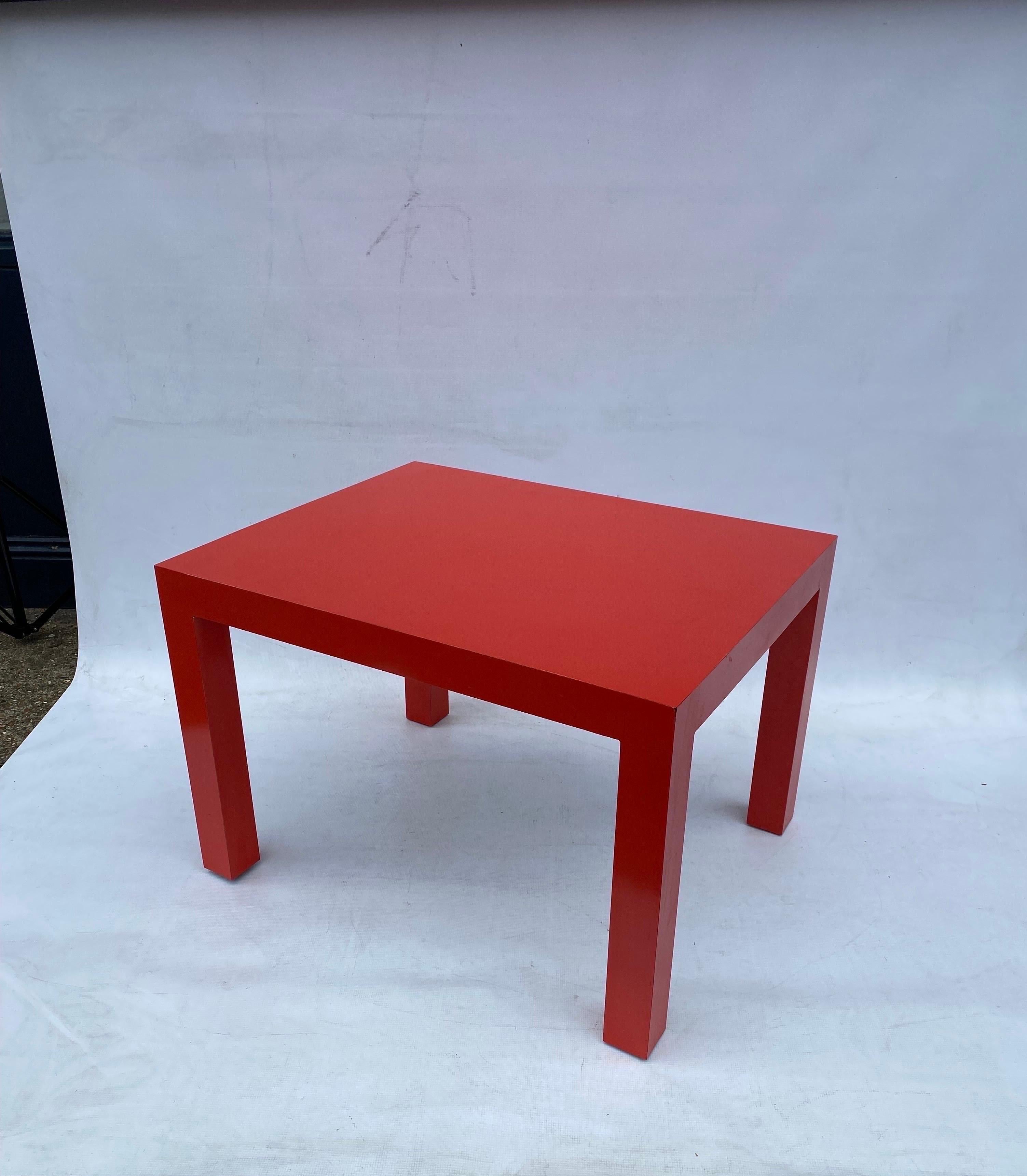 Mid-20th Century Milo Baughman for Thayer Coggin Formica Red Side Coffee Table 1960s Mid Century For Sale