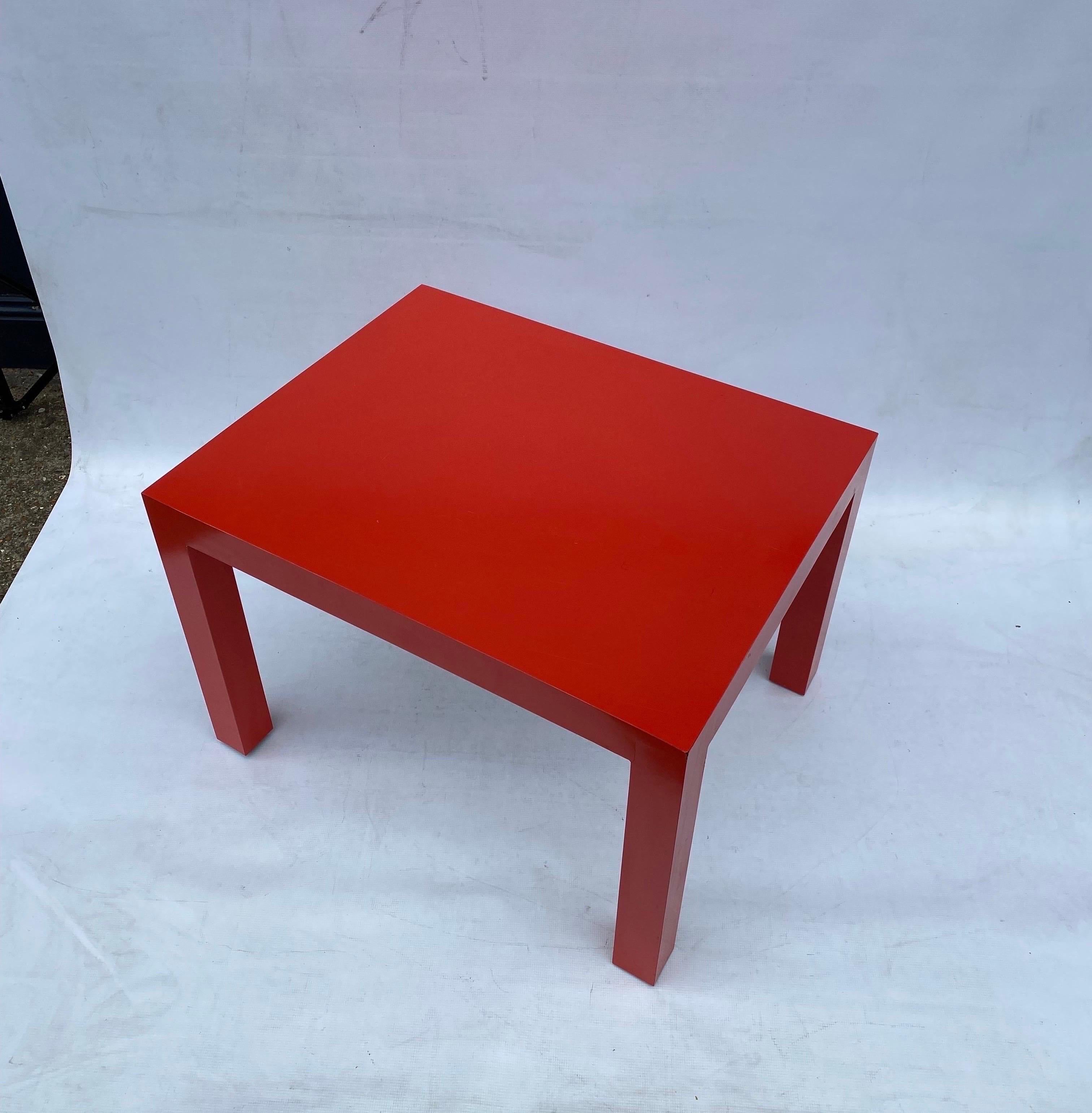 Milo Baughman for Thayer Coggin Formica Red Side Coffee Table 1960s Mid Century For Sale 1