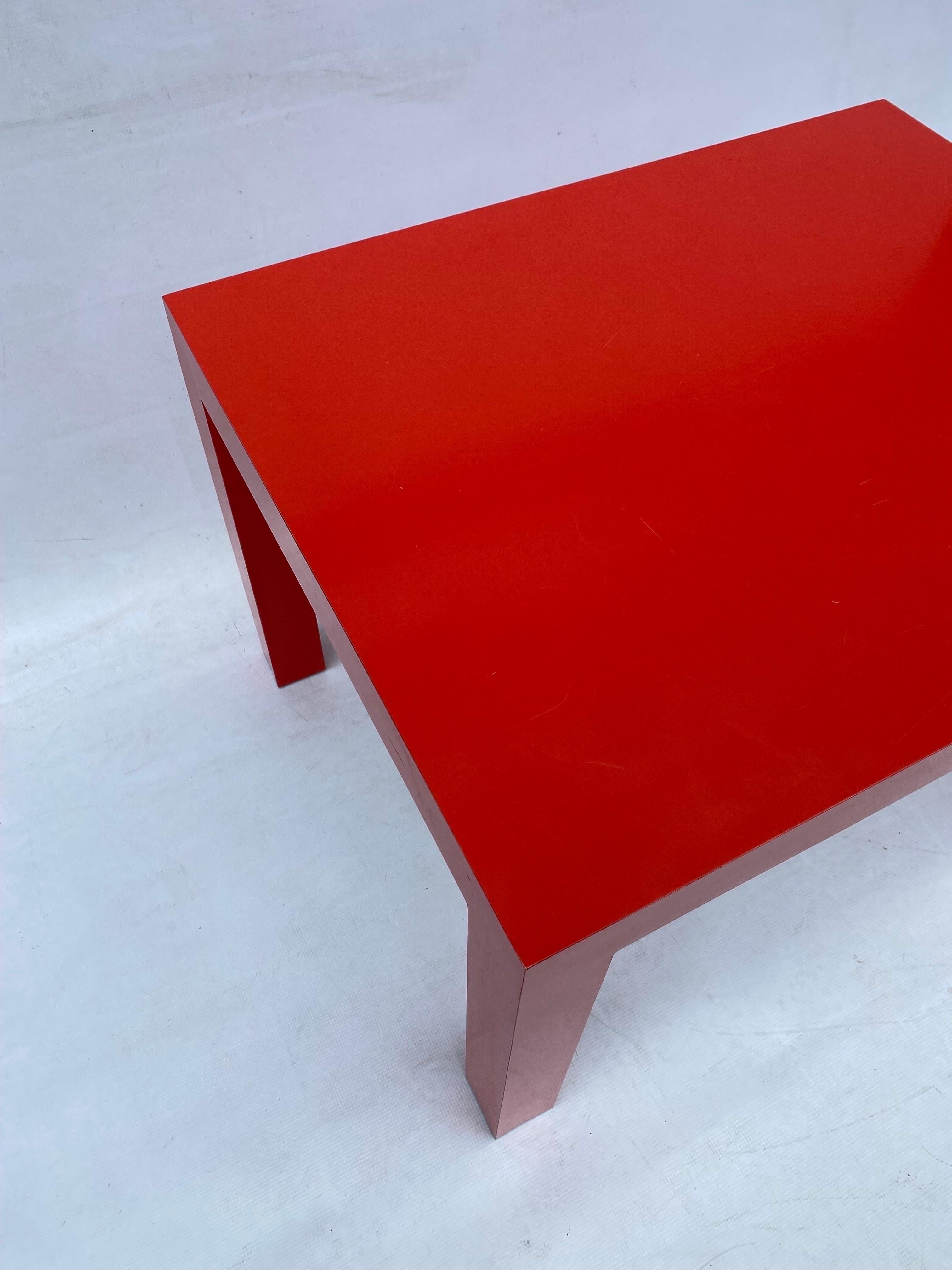 Milo Baughman for Thayer Coggin Formica Red Side Coffee Table 1960s Mid Century  For Sale 2