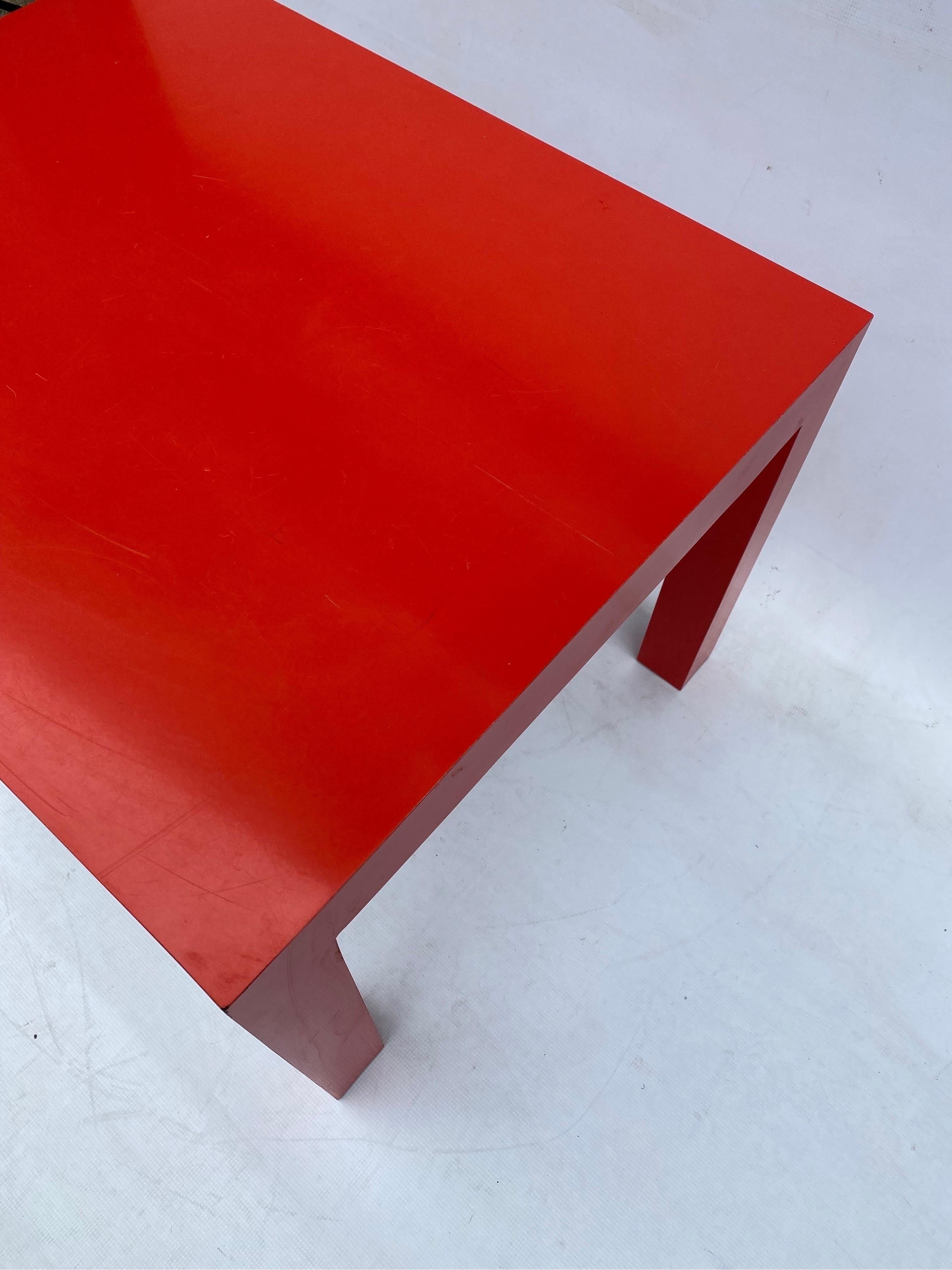 Milo Baughman for Thayer Coggin Formica Red Side Coffee Table 1960s Mid Century For Sale 3