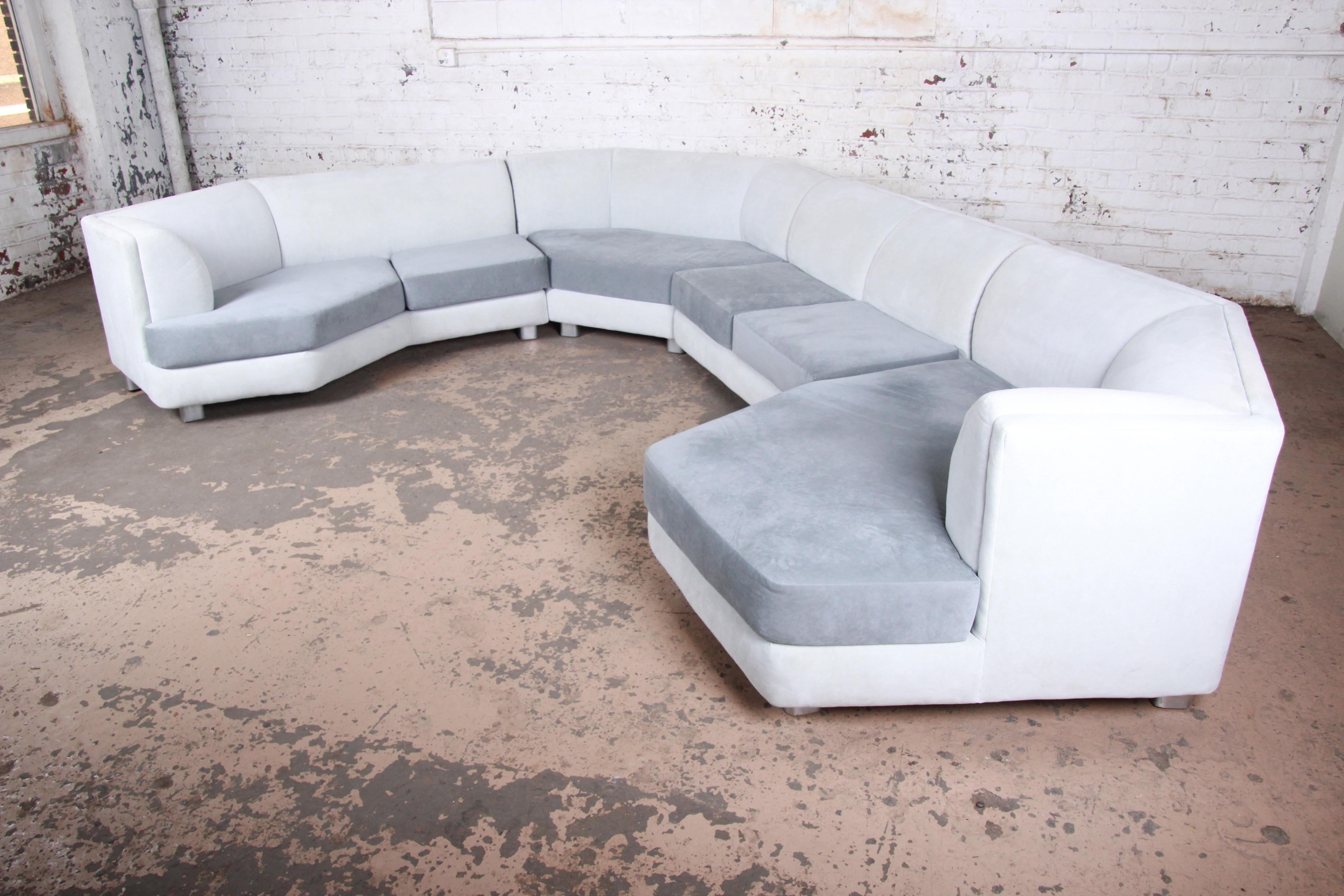 American Milo Baughman for Thayer Coggin Four-Piece Modern Sectional Sofa