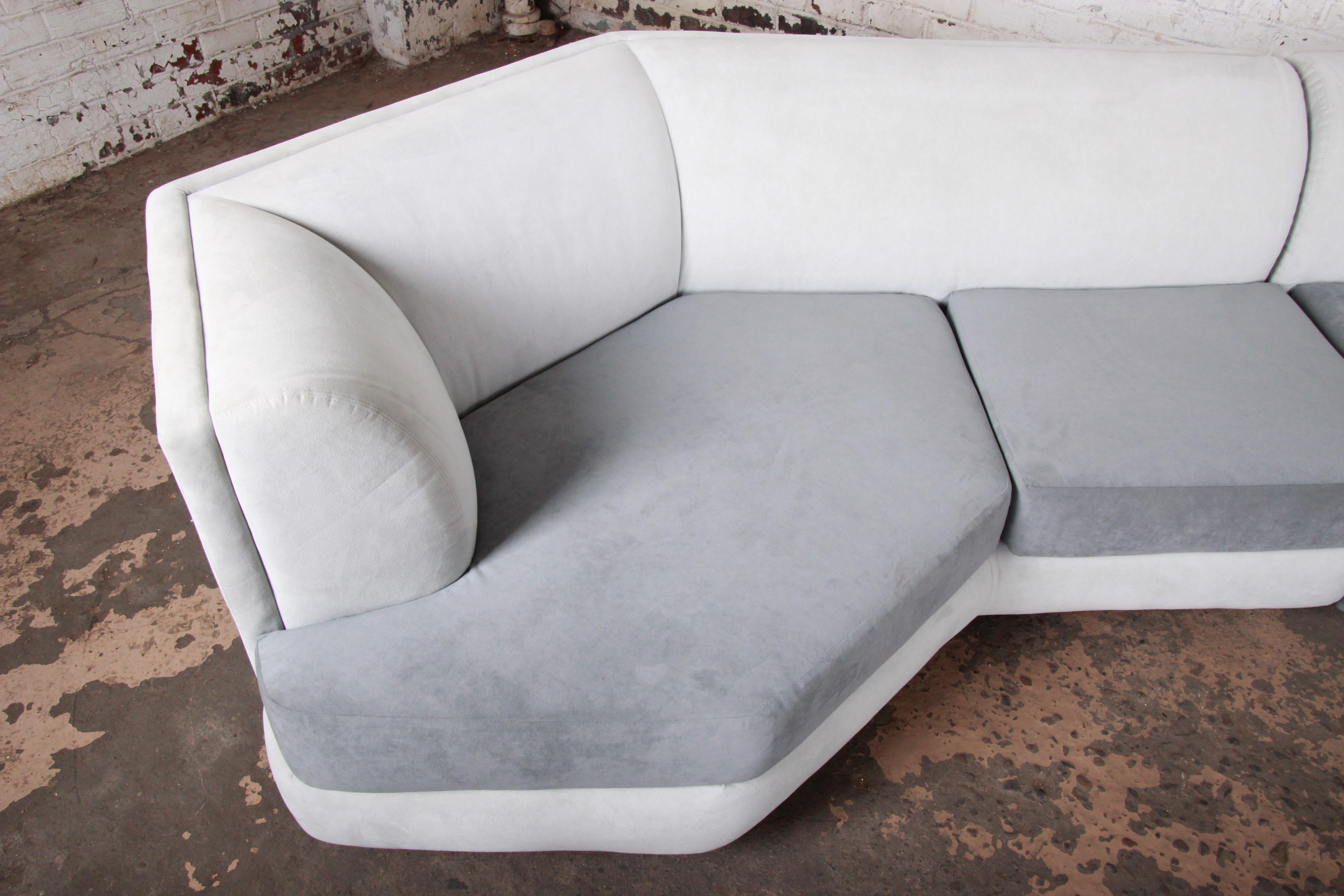 Upholstery Milo Baughman for Thayer Coggin Four-Piece Modern Sectional Sofa