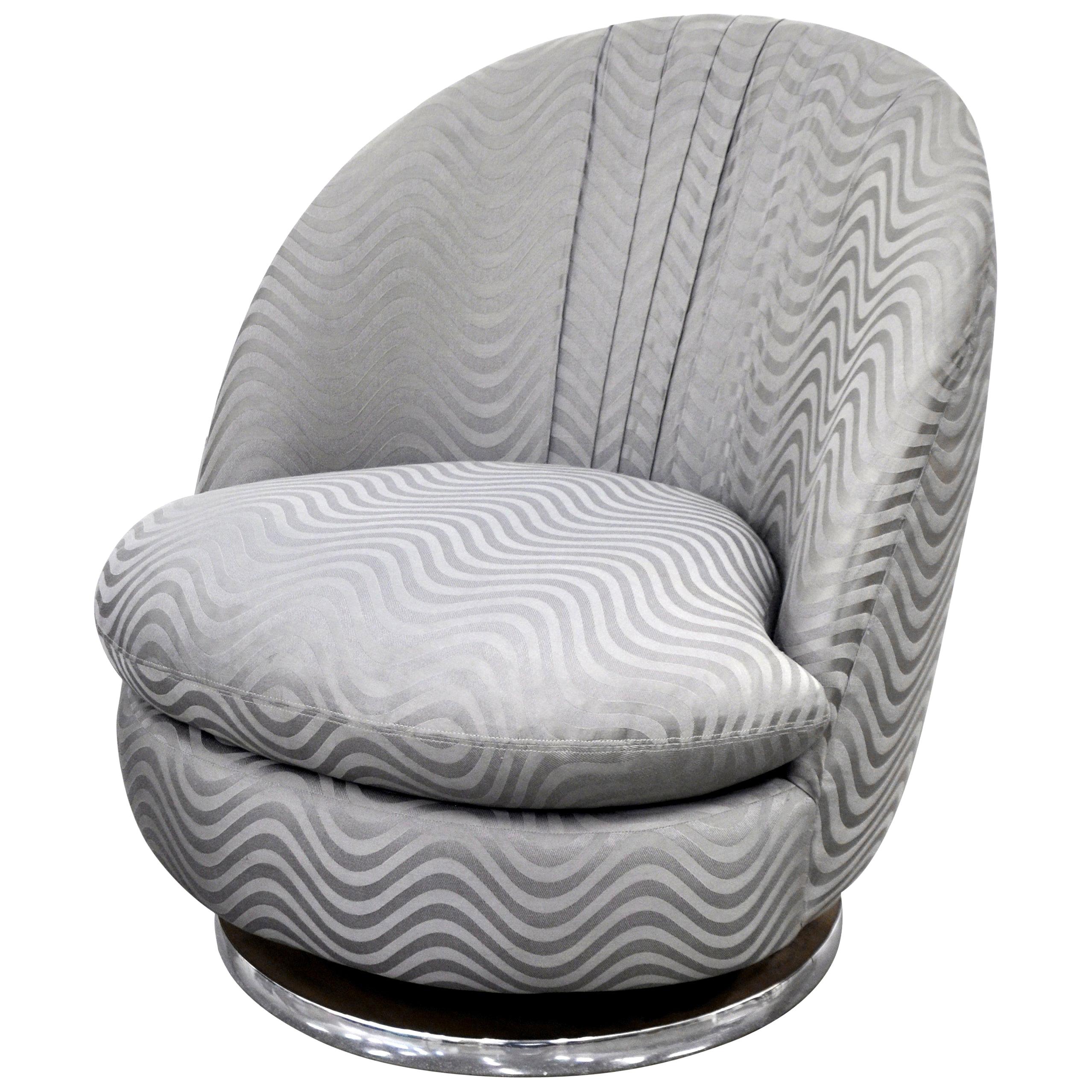 Milo Baughman for Thayer Coggin Gray Swivel Lounge Chair