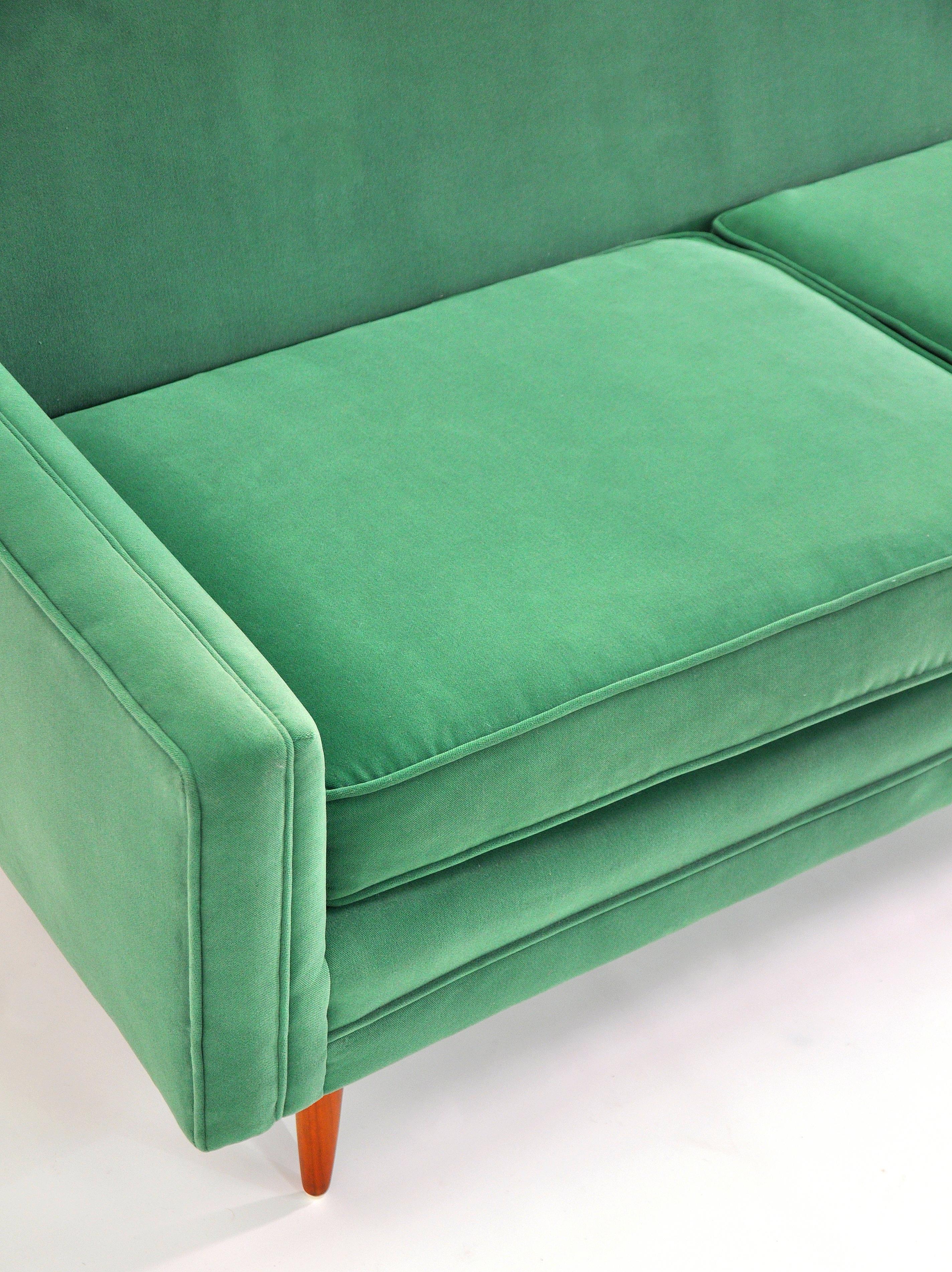 Milo Baughman for Thayer Coggin Green Velvet Sofa 6